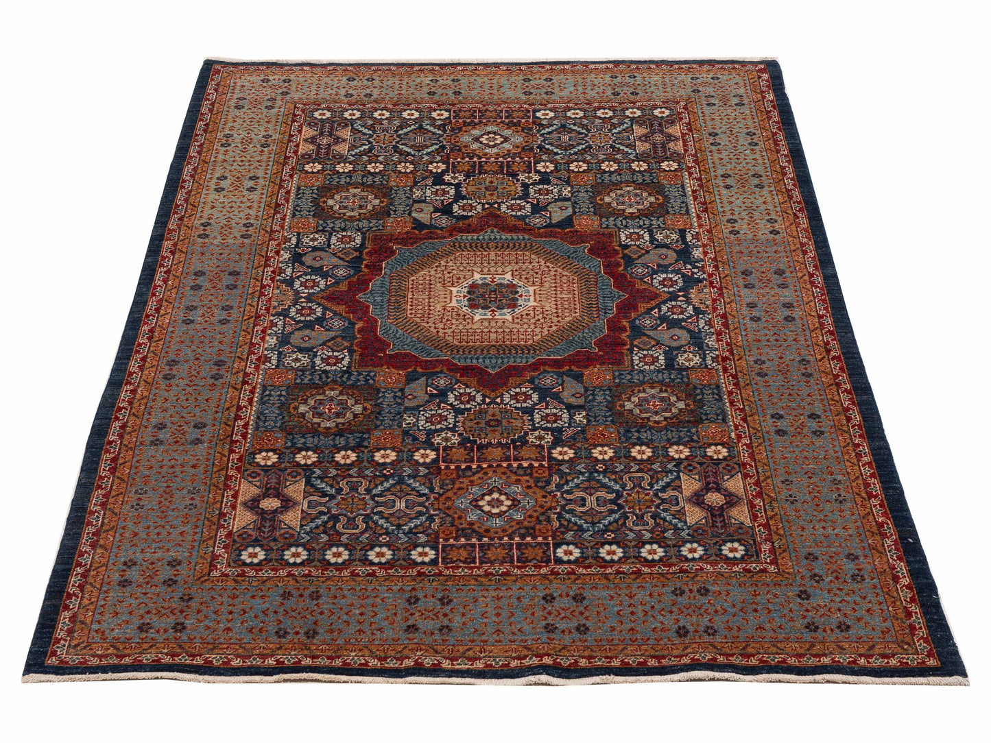 Artisan Mamluk 154619 Blue Blue 6x8.5 Hand Knotted Rug