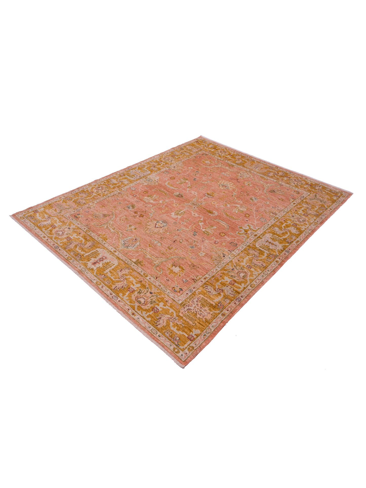 Angora Oushak 144513 Pink Mustard 8.4x10.8 Hand Knotted Rug