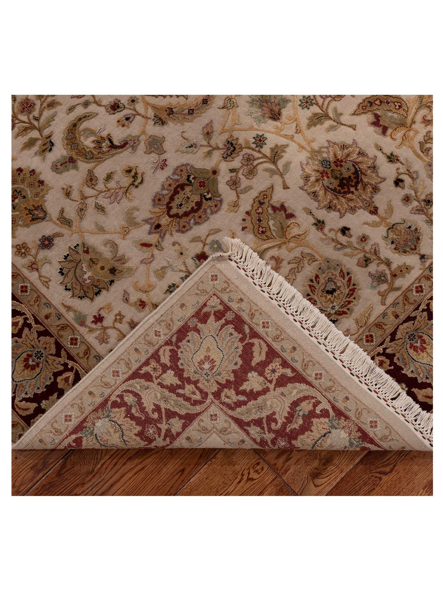Imperial Silk 151206 Ivory Red 5.8x8.1 Hand Knotted Rug