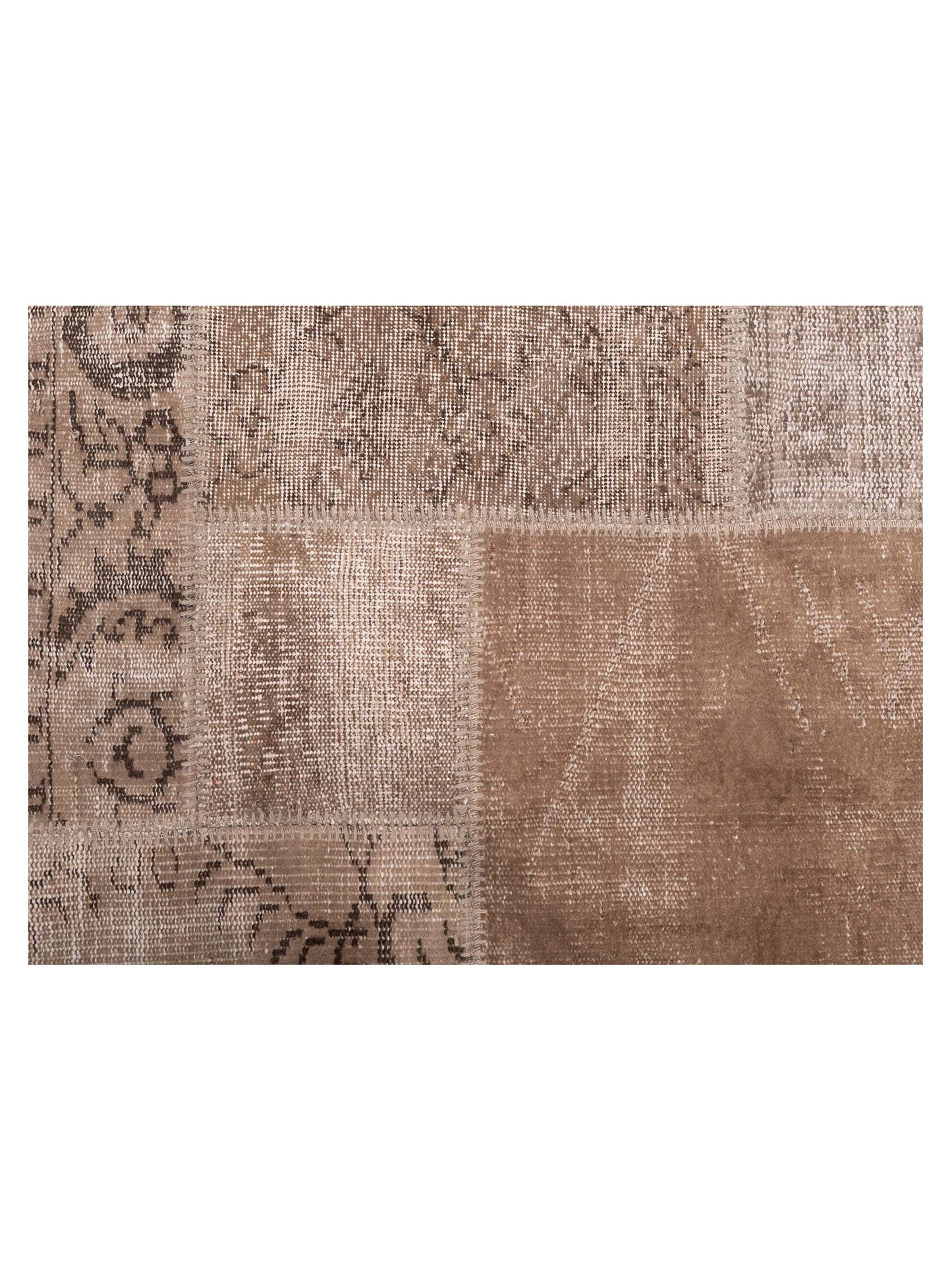 Turkish Vestige Patchwork 131060 Brown 3.3x4.11 Hand Knotted Rug