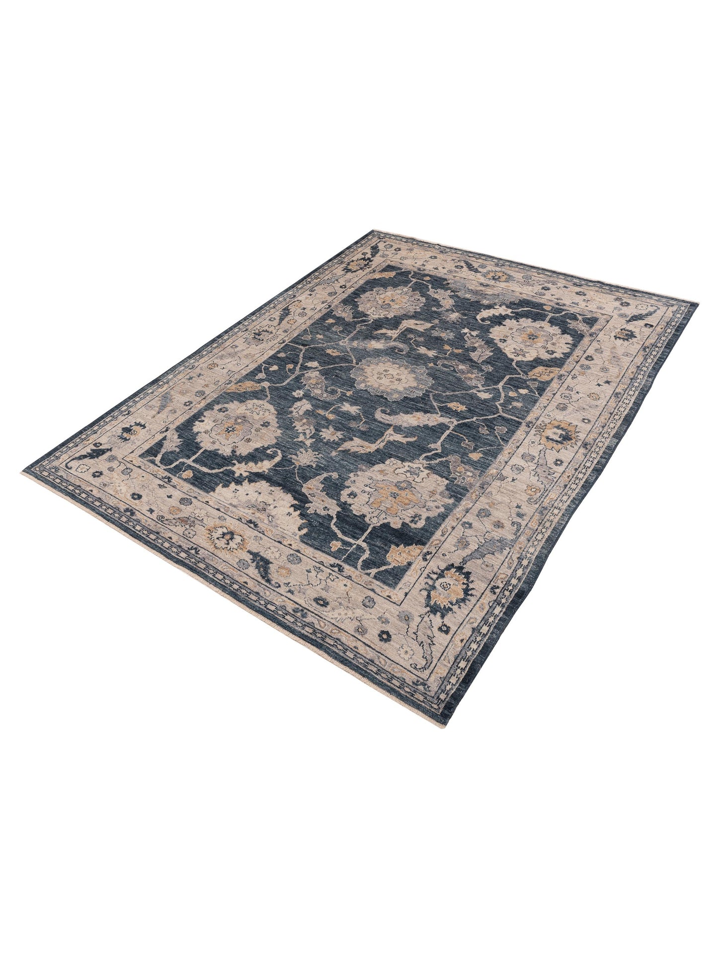 Angora Oushak 155015 Blue Ivory 9x11.10 Hand Knotted Rug
