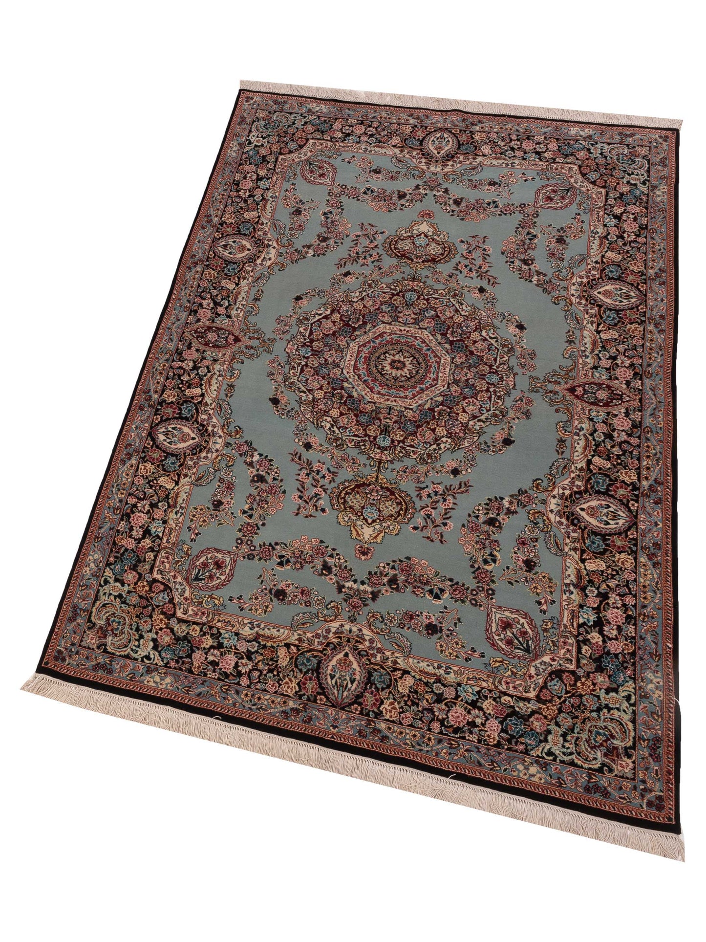 Mastersilk 148549 Blue Black 4.1x6 Hand Knotted Rug