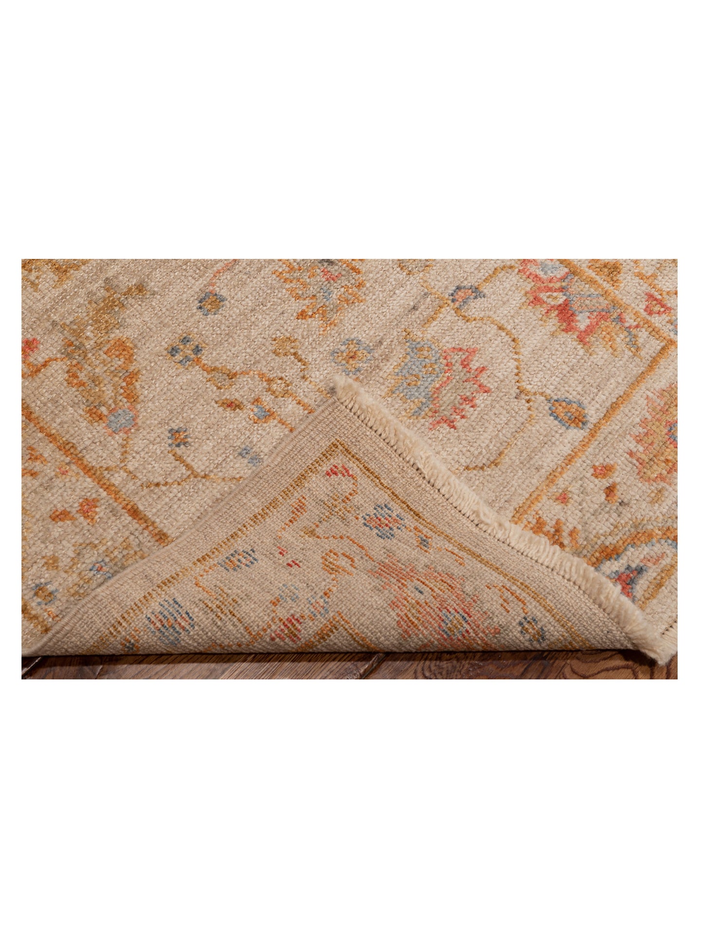 Angora Oushak 149491 Ivory Ivory 2.7x15.7 Hand Knotted Rug