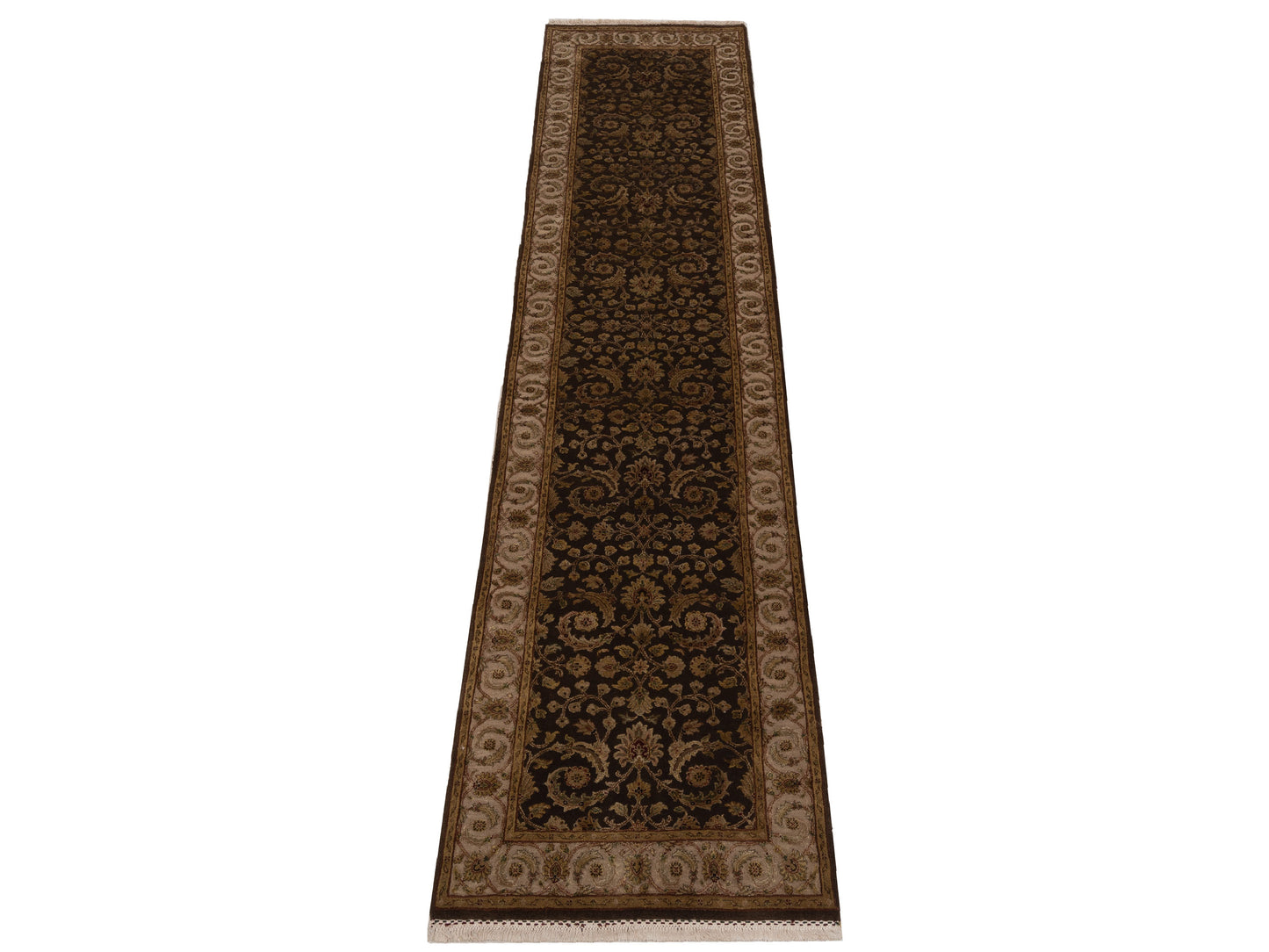 Imperial Silk 122490 Brown Beige 2.6x10.3 Hand Knotted Rug