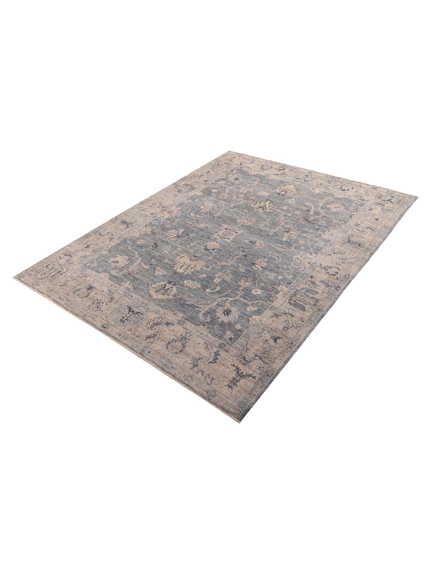 Angora Oushak 156105 Blue Gray 8.11x12 Hand Knotted Rug