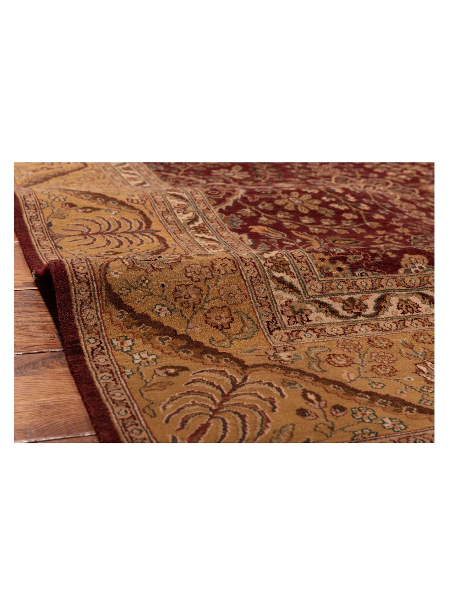 Platinum 91738 Red Gold 9x11.8 Hand Knotted Rug