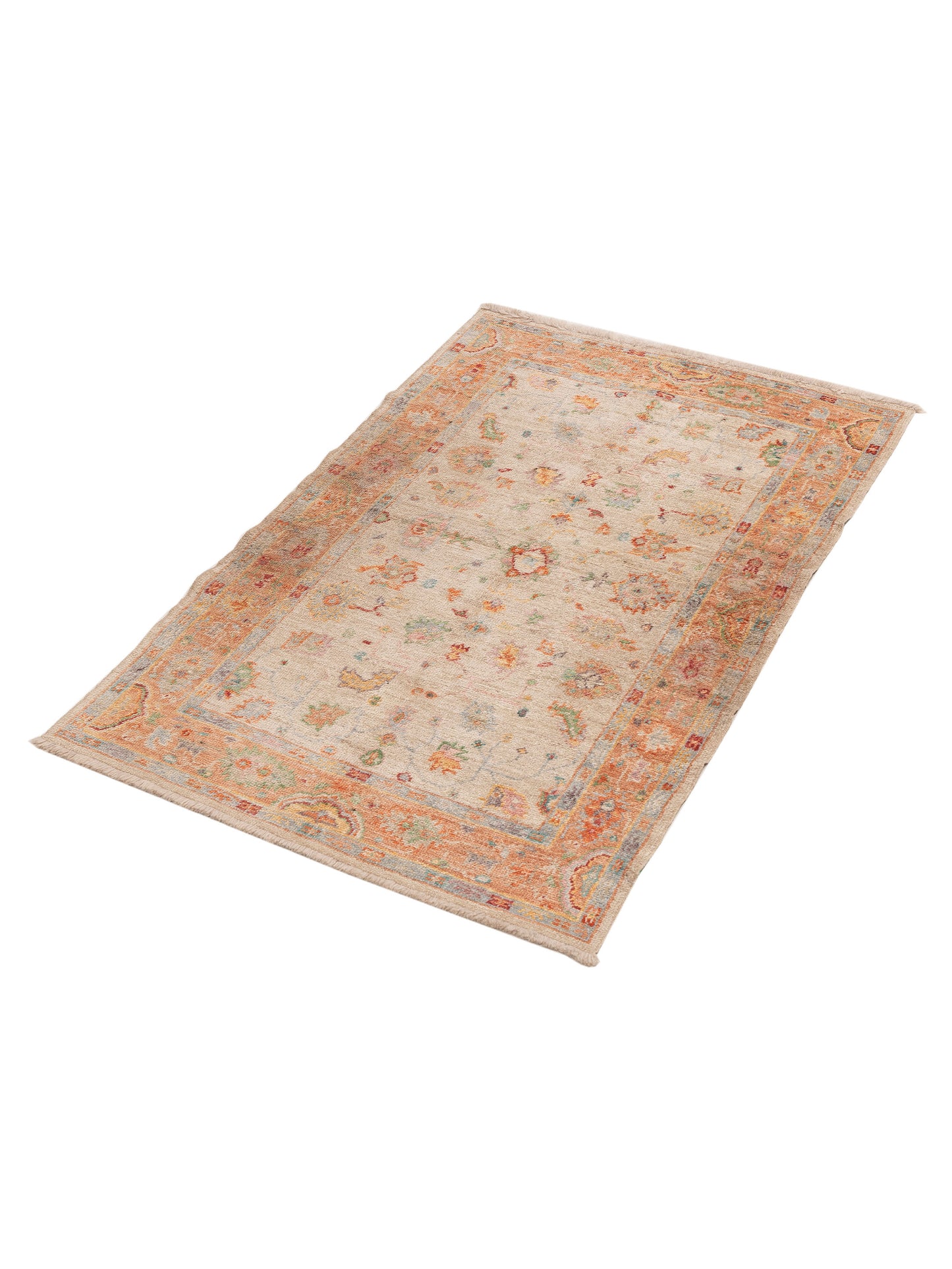 Angora Oushak 152444 Beige Orange 3.11x6.1 Hand Knotted Rug