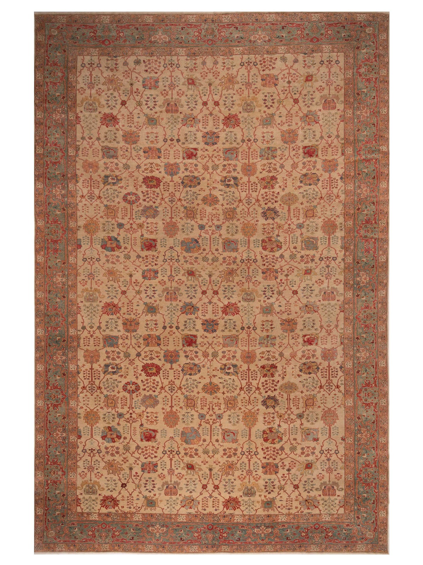 Pasha Antique Loom  Ivory Blue Traditional