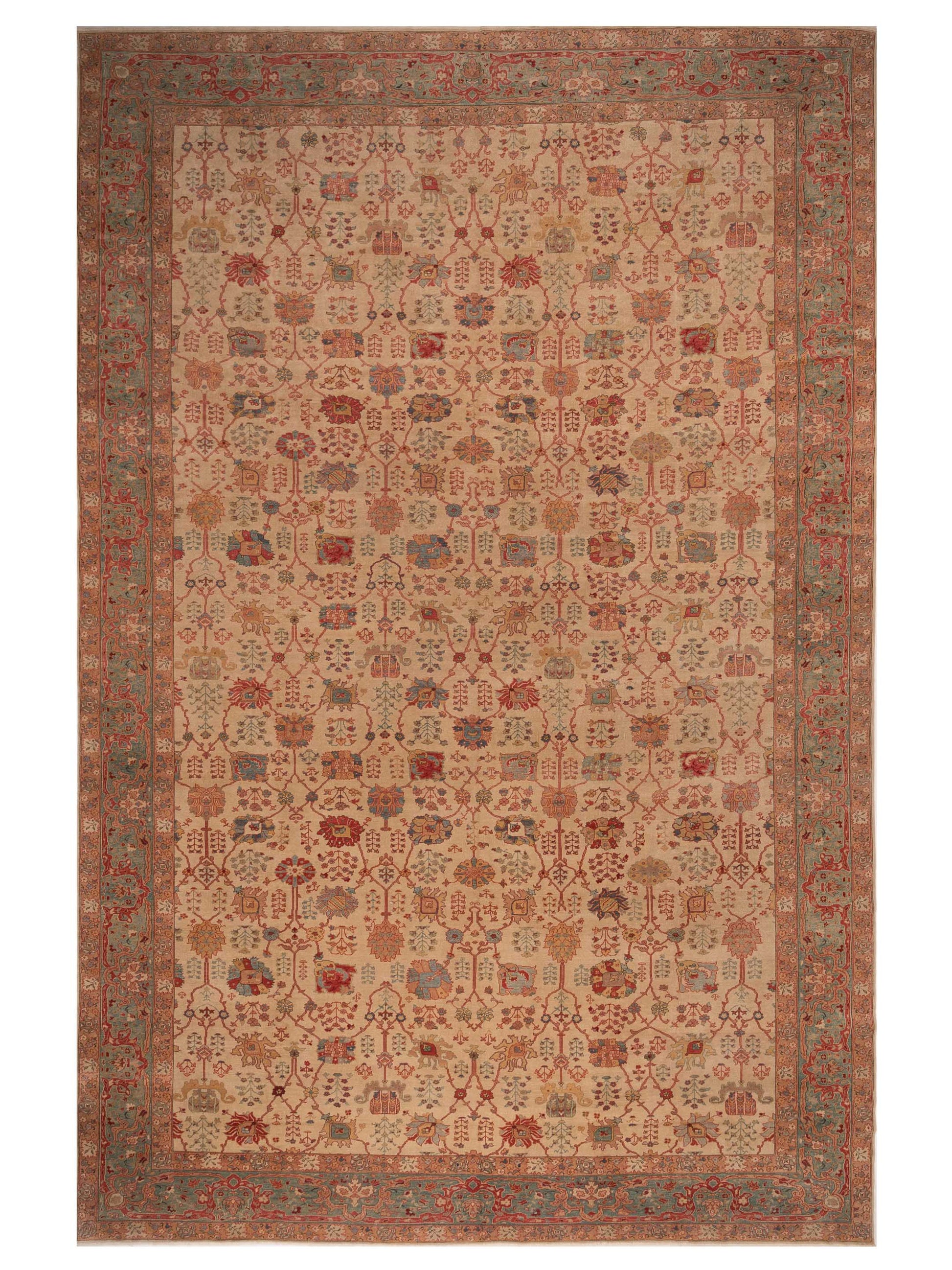 Pasha Antique Loom  Ivory Blue Traditional