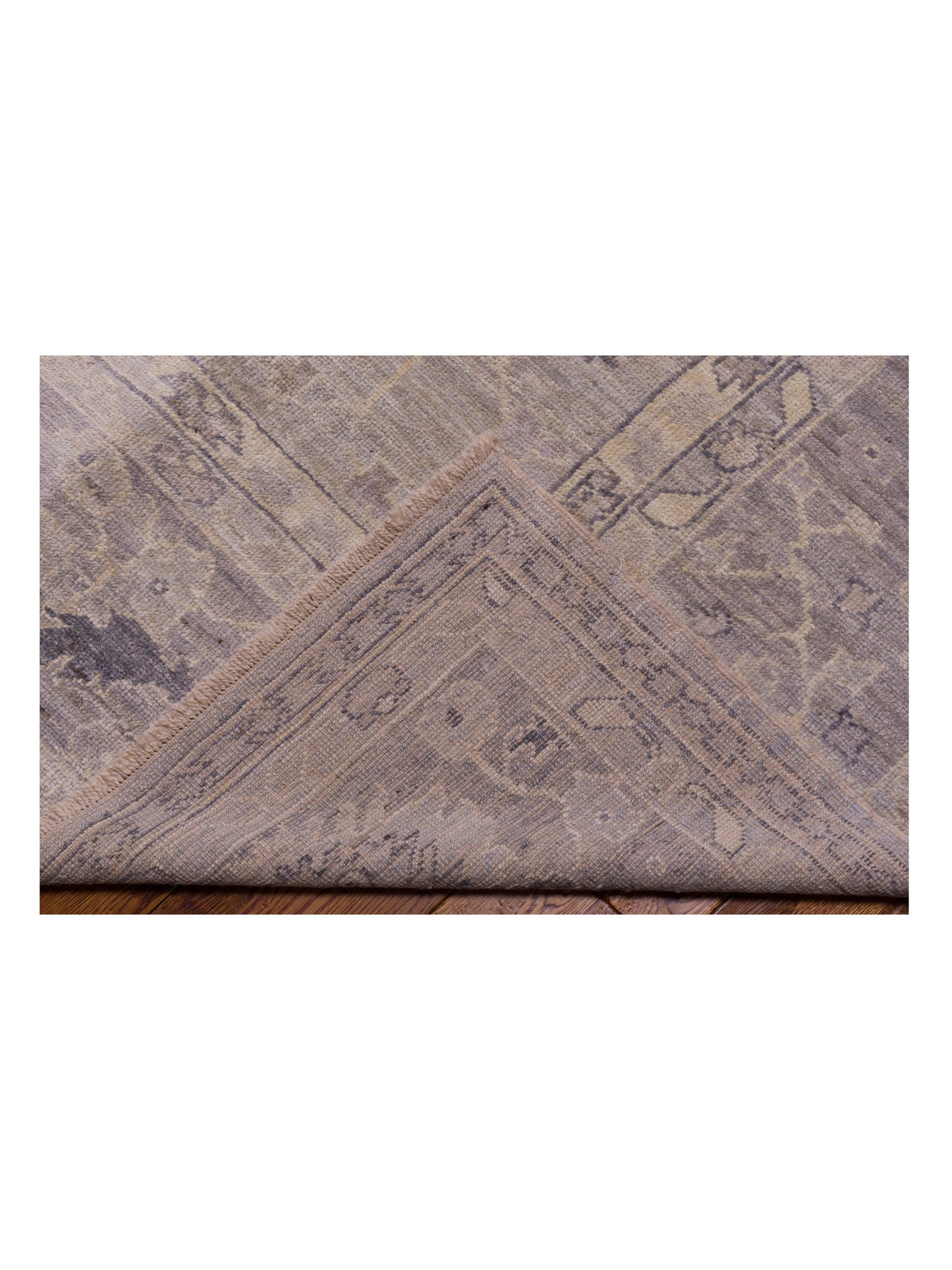 Angora Oushak 126254 Gray Gray 12.1x17.1 Hand Knotted Rug