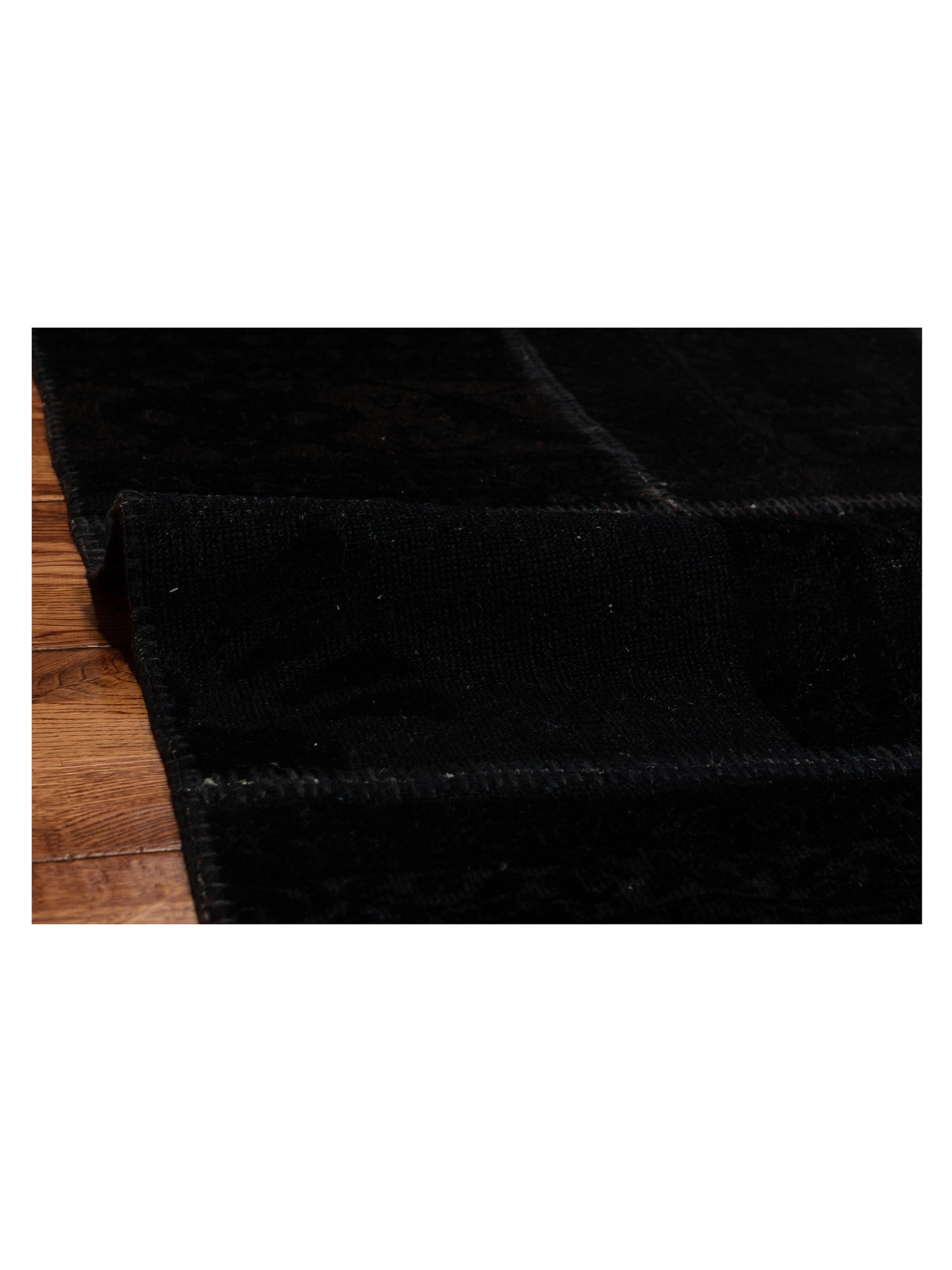 Turkish Vestige Patchwork 109471 Black 7.10x10.5 Hand Knotted Rug