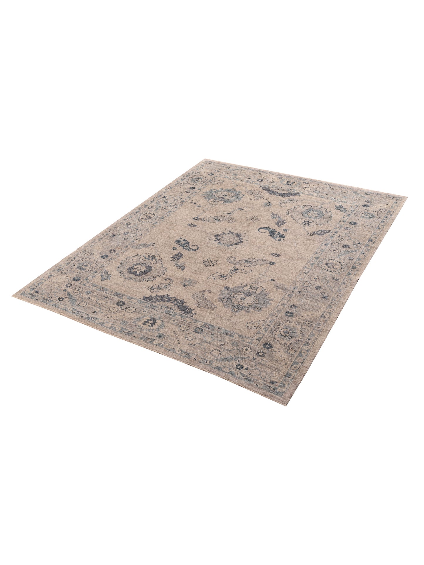 Angora Oushak 156169 Gray Gray 8x10 Hand Knotted Rug