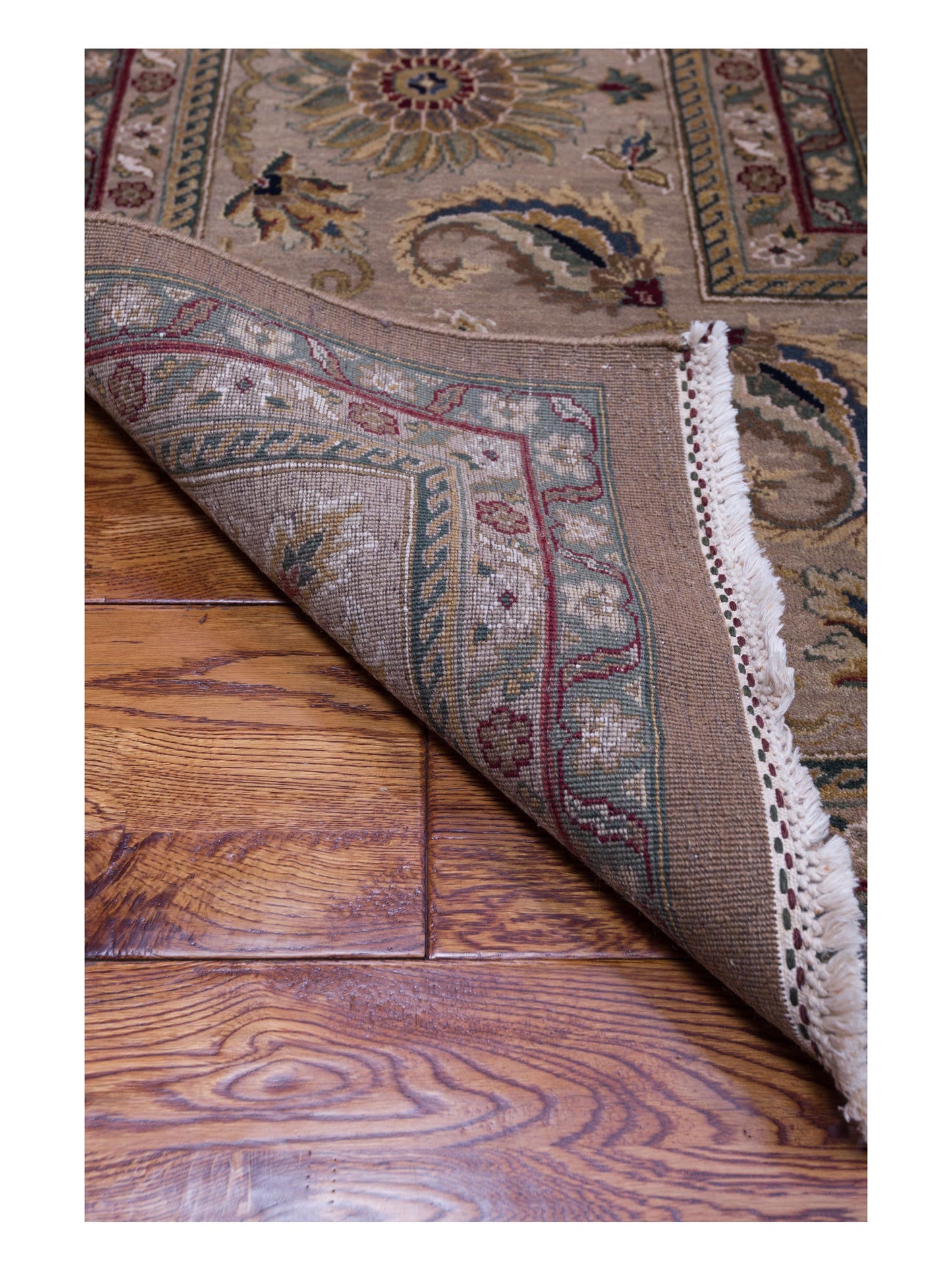 Crown 96411 Brown Light Brown 10.2x14.2 Hand Knotted Rug