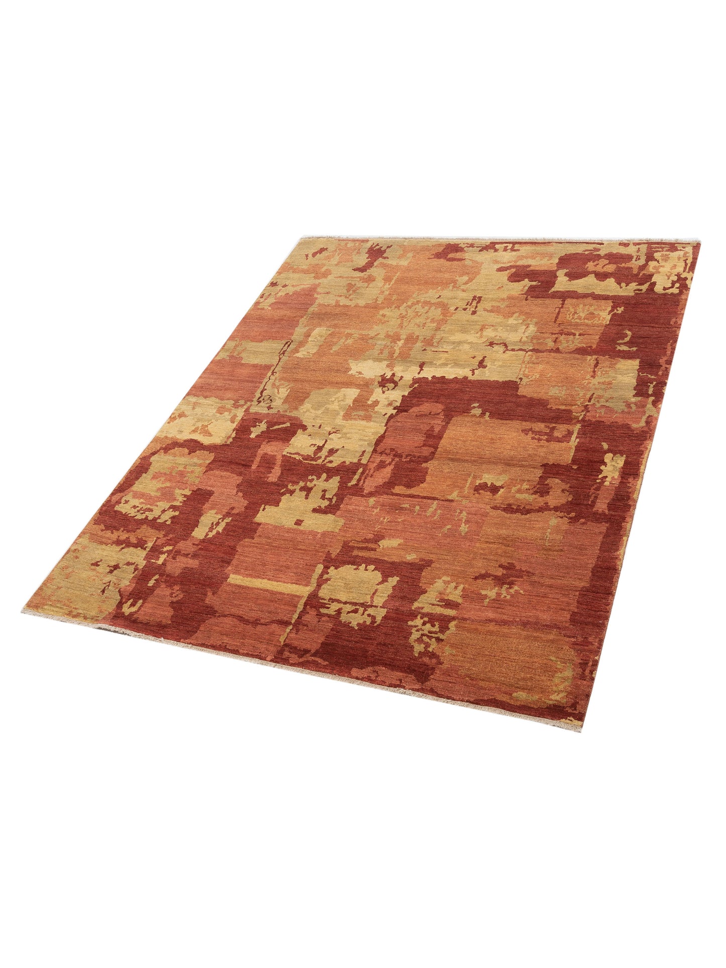 Aurore 120212 Coral Gold 7.9x9.4 Hand Knotted Rug