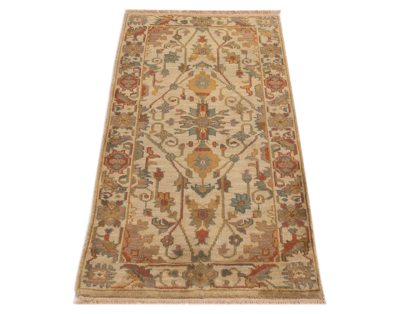 Lilac 103180 Beige Beige 2x4 Hand Knotted Rug