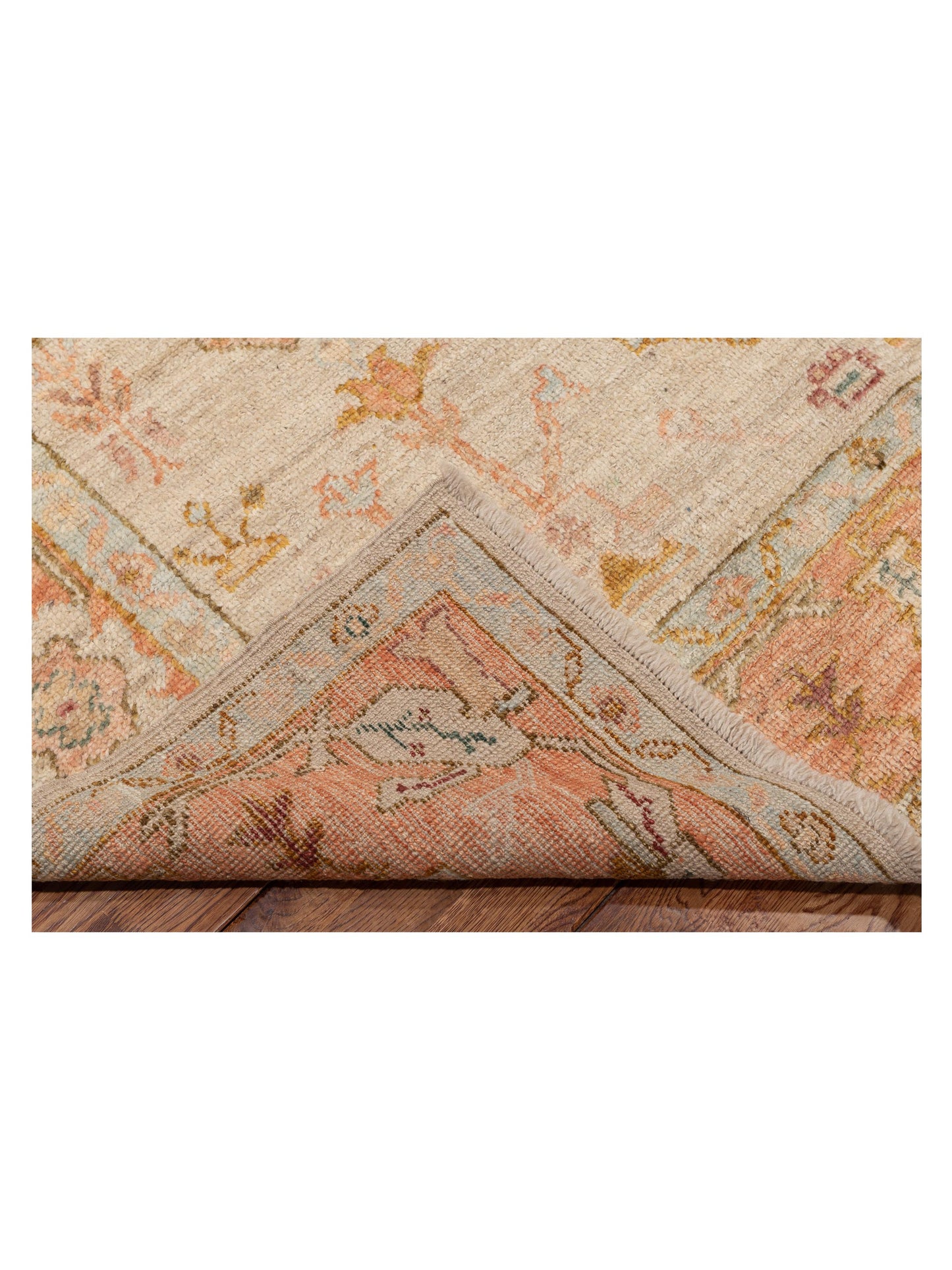 Angora Oushak 129883 Ivory Pink 6.3x13.9 Hand Knotted Rug