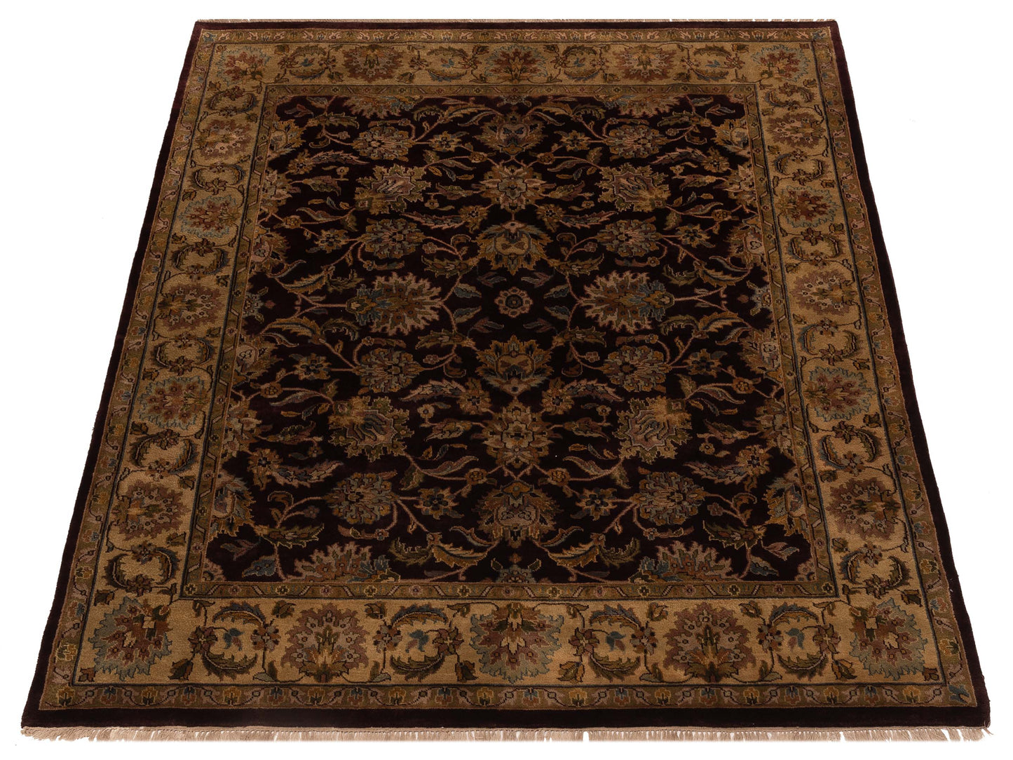 Royal 91654 Purple Ivory 8.4x10.1 Hand Knotted Rug