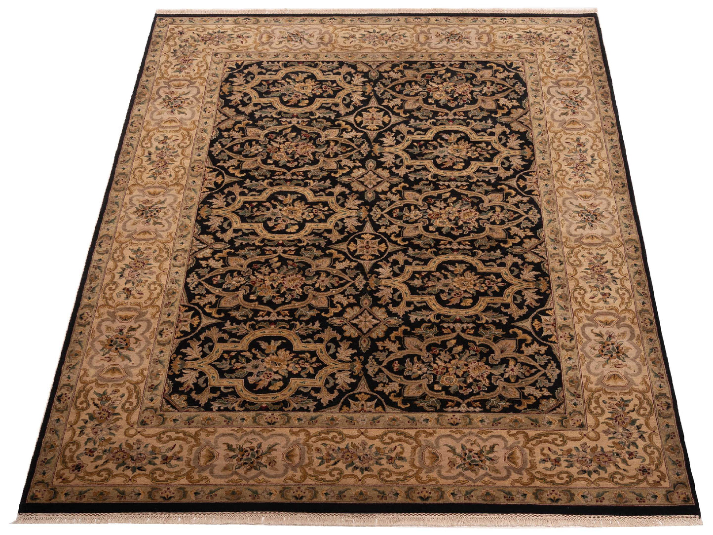 Jahan 90480 Black Beige 9.3x12.1 Hand Knotted Rug