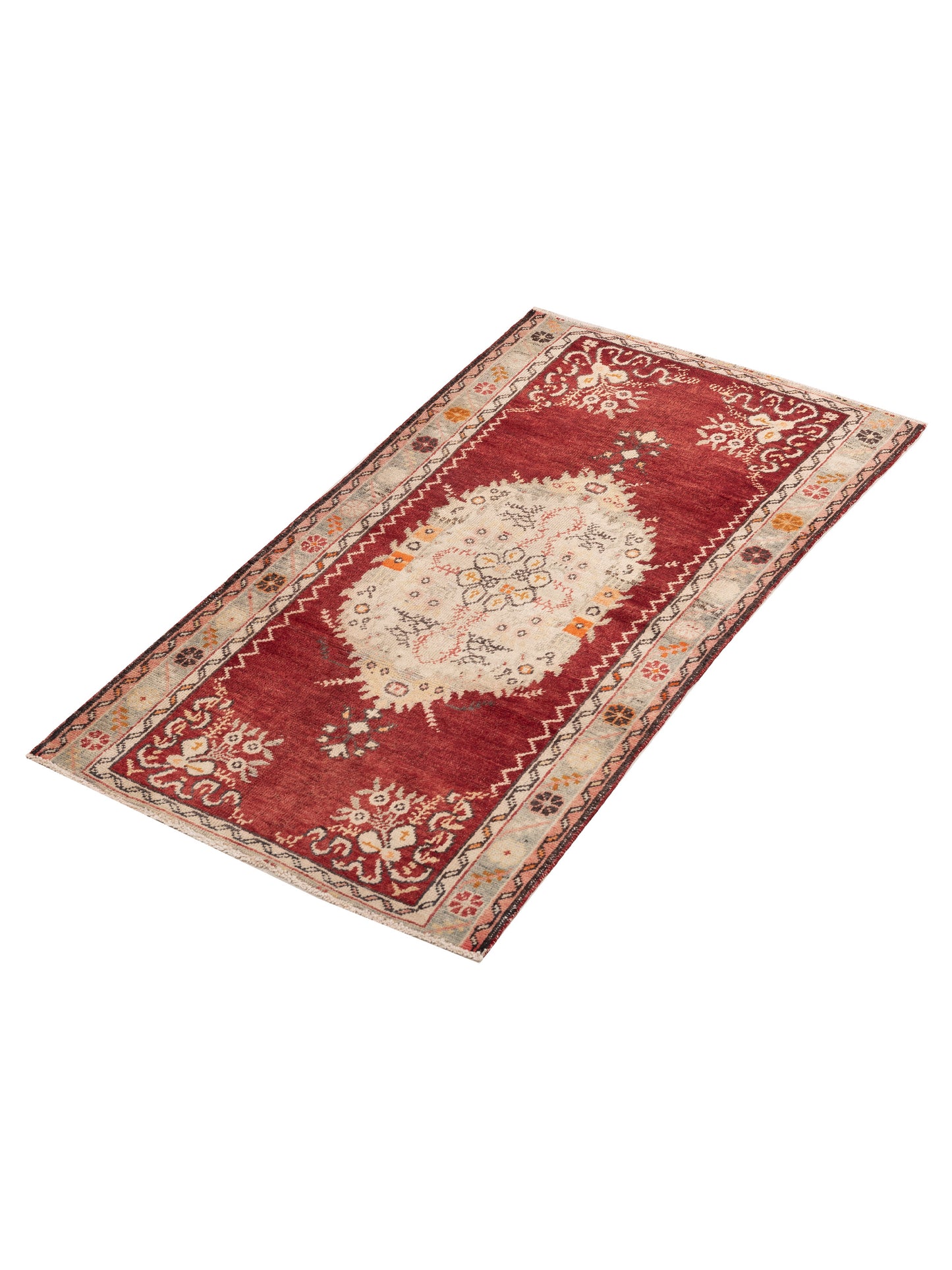 Old Anatolian 154161 Red Gray 3x5.9 Hand Knotted Rug