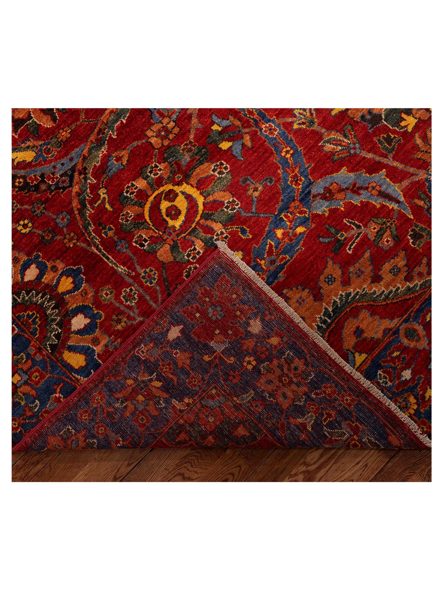 Laila 151857 Red Blue 8.10x11.8 Hand Knotted Rug