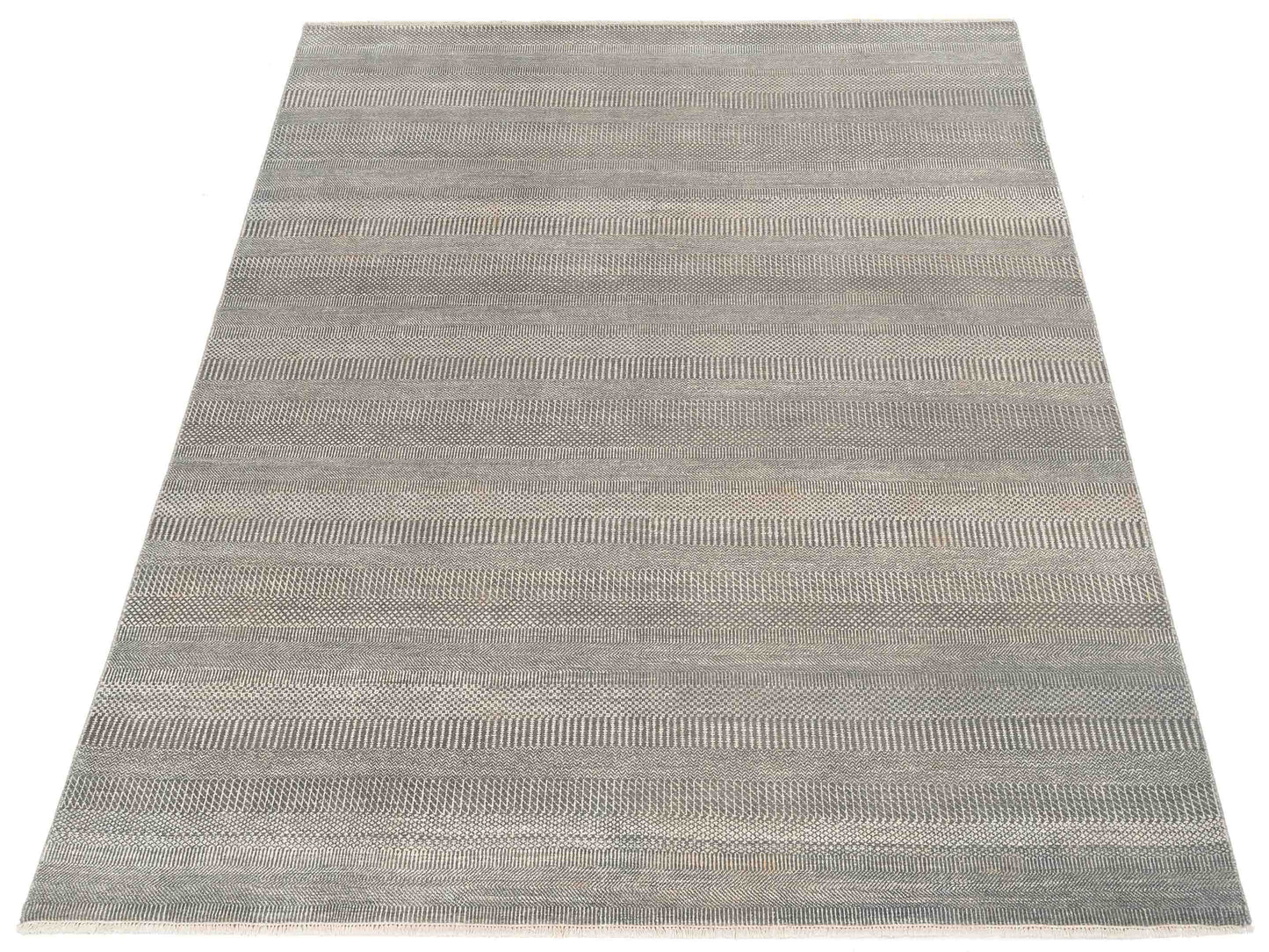 Aurore 120983 Silver Silver 8x9.11 Hand Knotted Rug