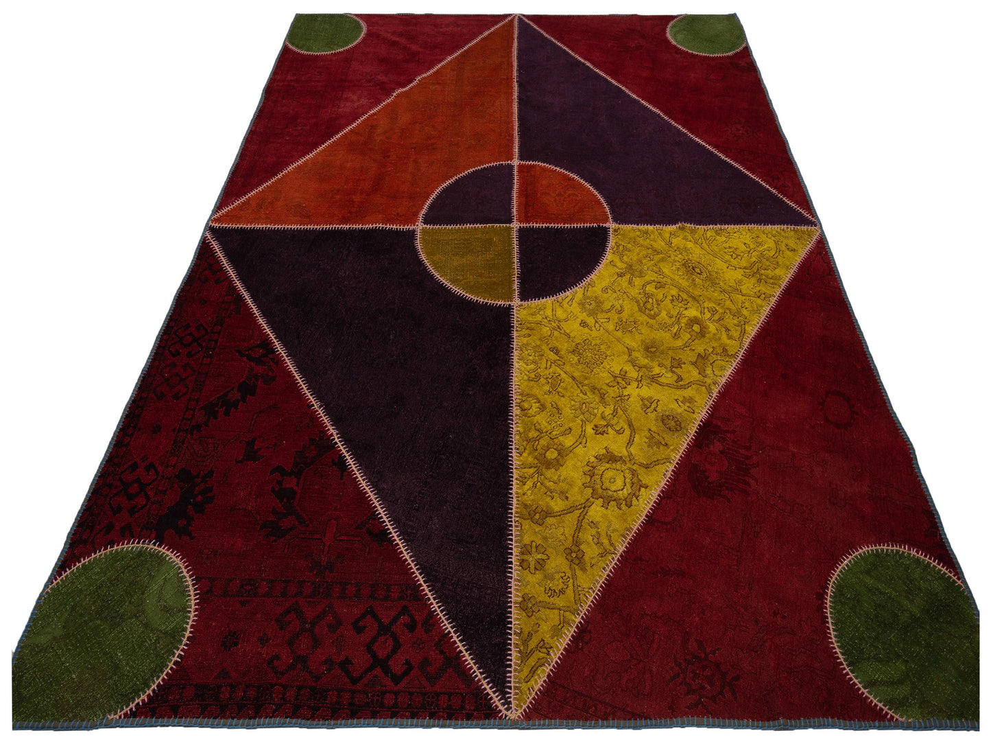 Turkish Vestige Patchwork 109452 Multi 9.10x13.3 Hand Knotted Rug