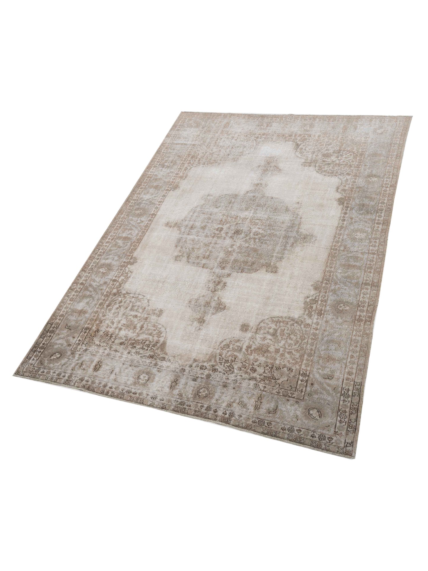 Vintage 122324 Silver Gray 6.7x9.1 Hand Knotted Rug