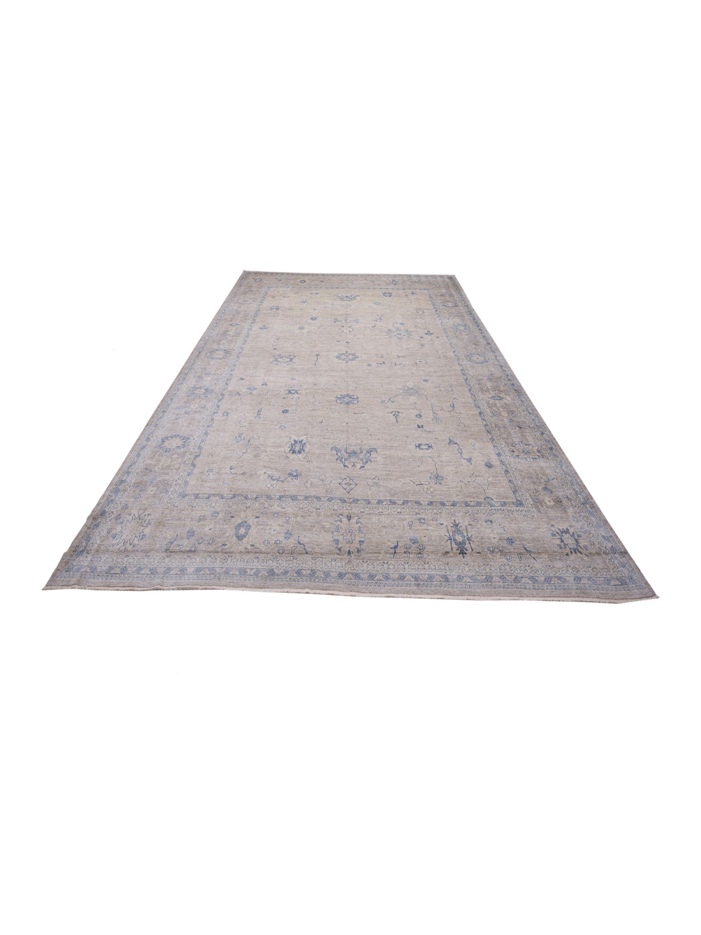 Angora Oushak 130272 Gray Gray 14.5x18 Hand Knotted Rug