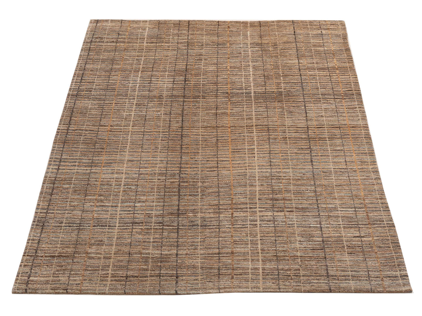 Tibetino 154022 Brown Gray 5.5x7.8 Hand Knotted Rug