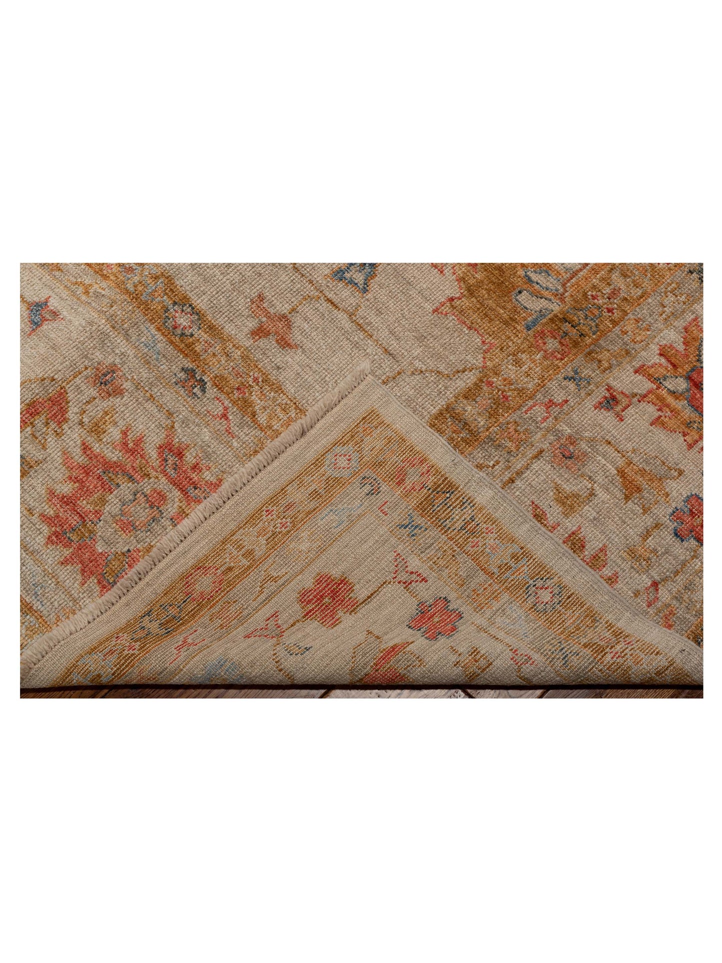 Angora Oushak 146474 Ivory Ivory 11.4x14.8 Hand Knotted Rug