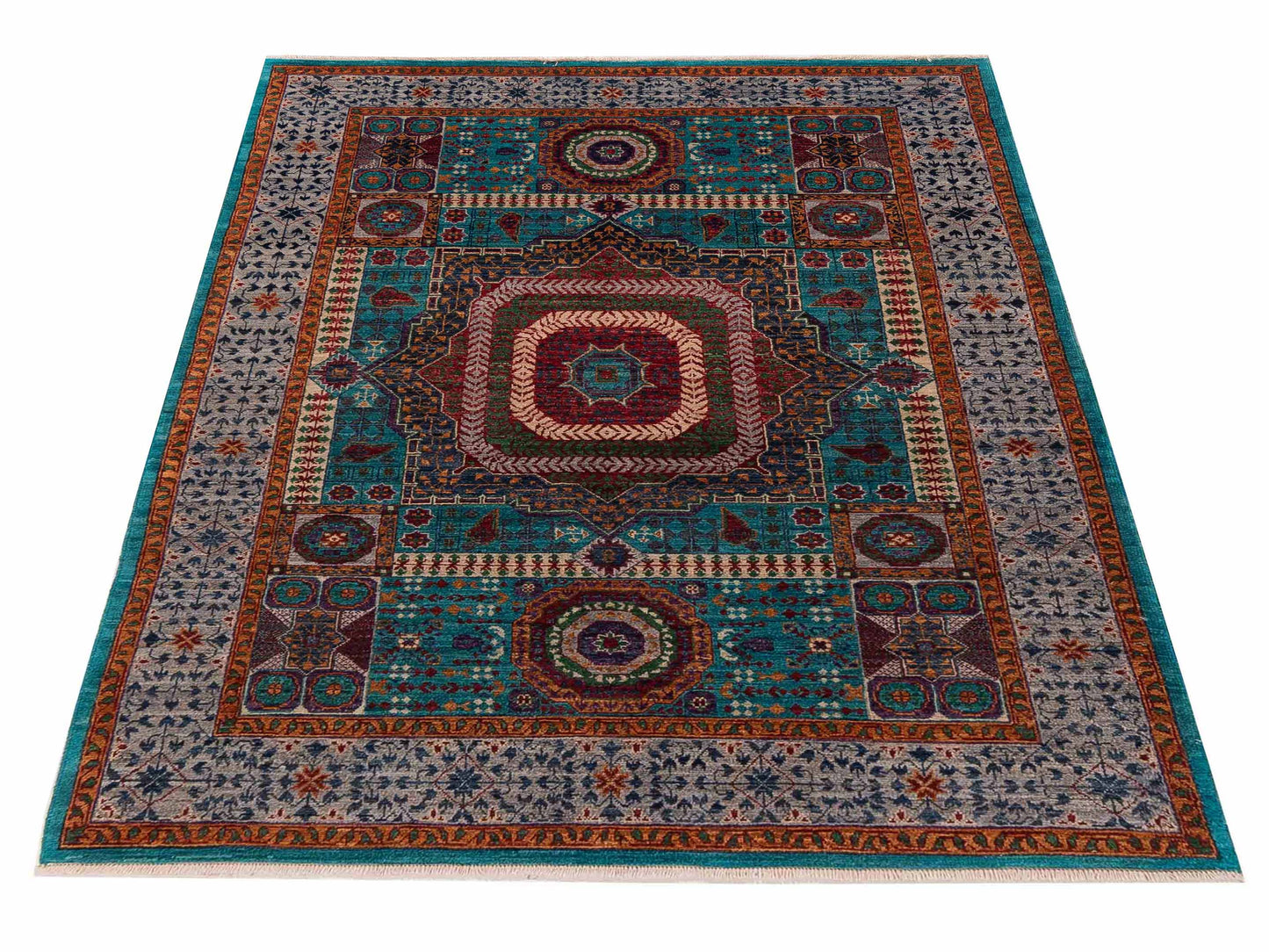 Artisan Mamluk 154743 Blue Gray 4.5x6 Hand Knotted Rug
