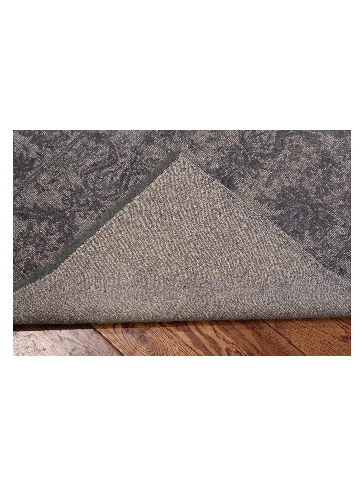 Color Bouquet 109688 Dark Gray Gray 2.7x9.7 Hand Knotted Rug