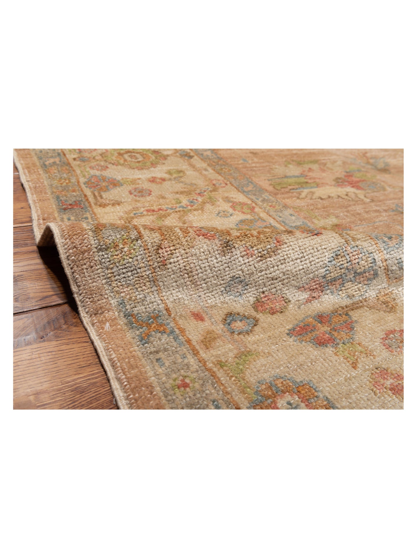 Angora Oushak 126876 Pink Ivory 8.2x9.7 Hand Knotted Rug