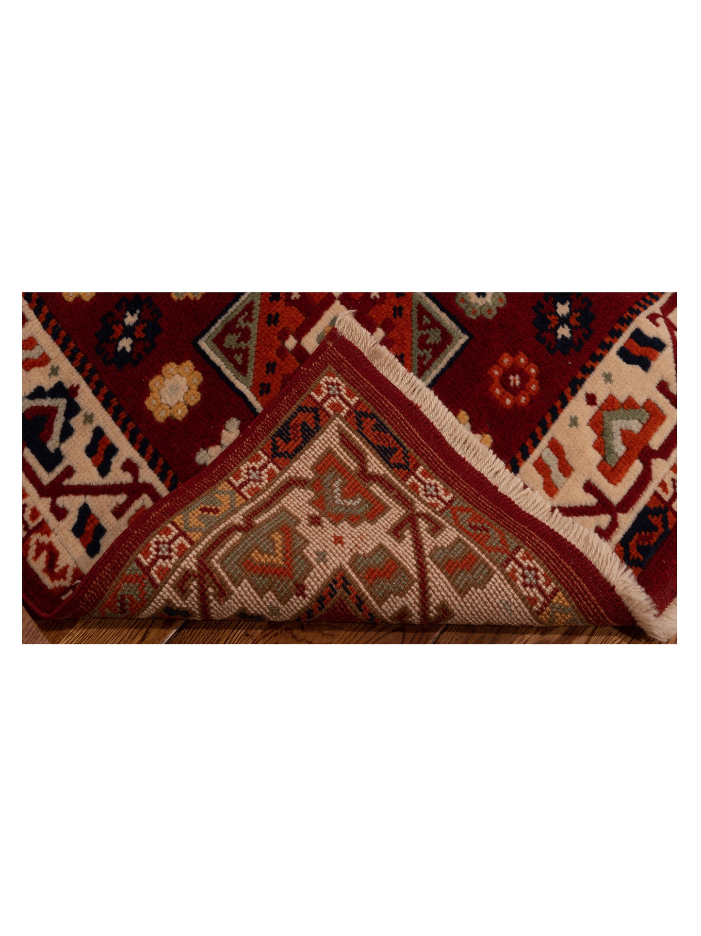 Turkish Shirwan 145142 Red Ivory 4x5 Hand Knotted Rug