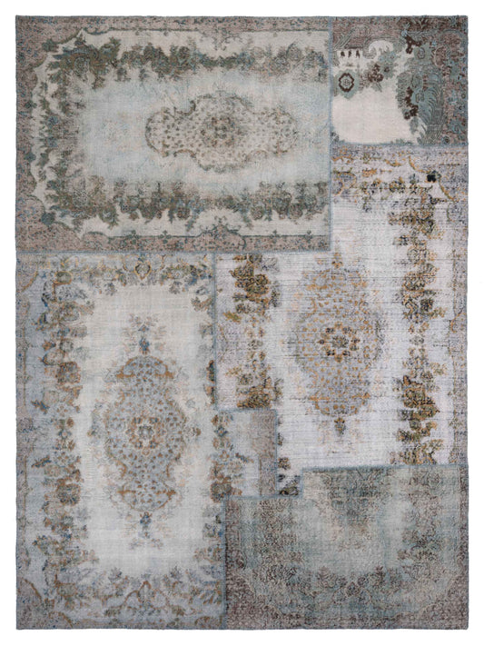 Pasha Turkish Vestige Patchwork  Light Blue  Contemporary