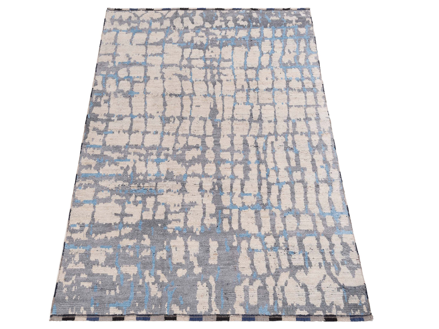 Atlas 150456 Ivory Gray 8.1x9.11 Hand Knotted Rug