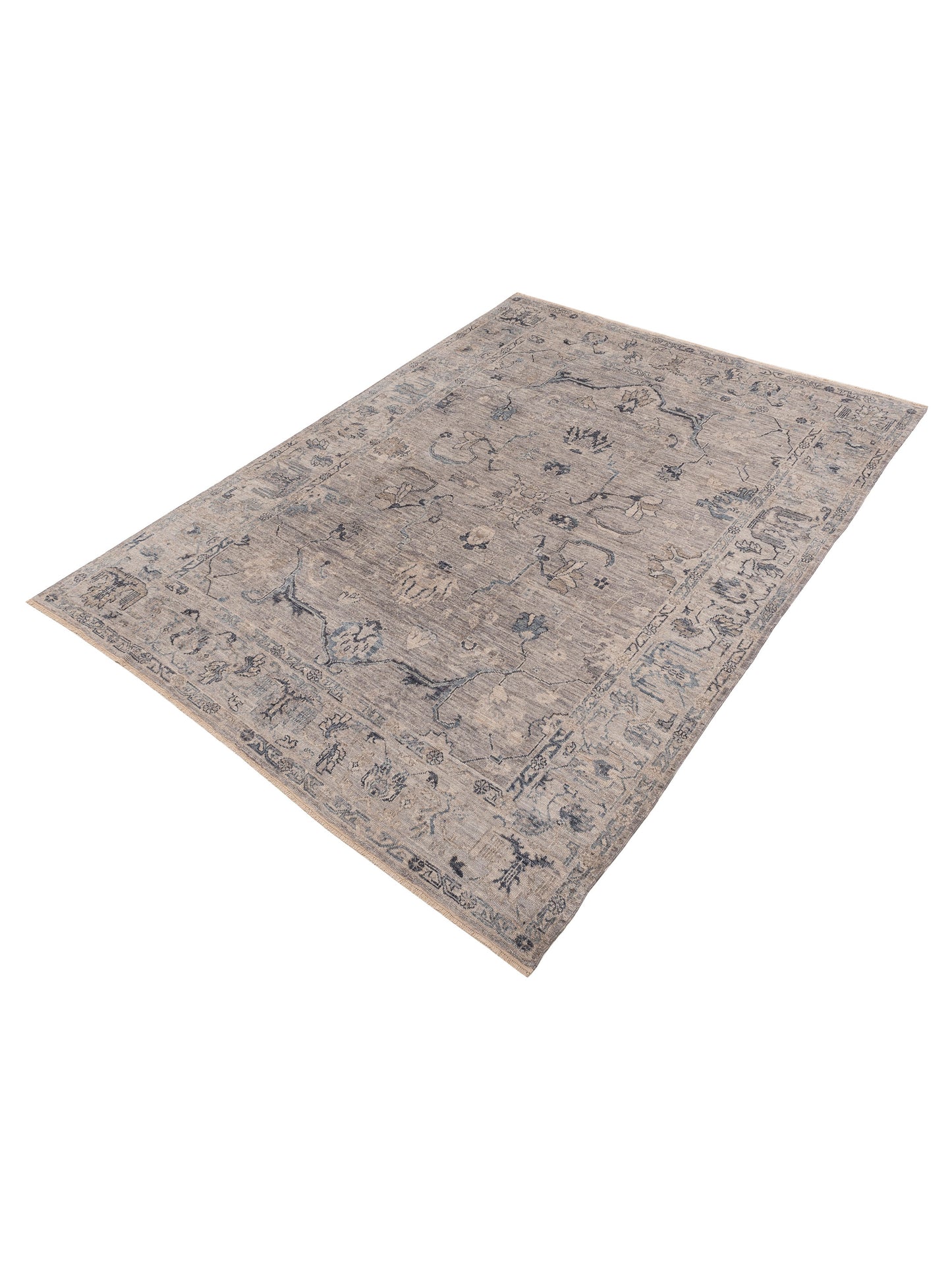 Angora Oushak 154986 Gray Gray 8.10x11.9 Hand Knotted Rug