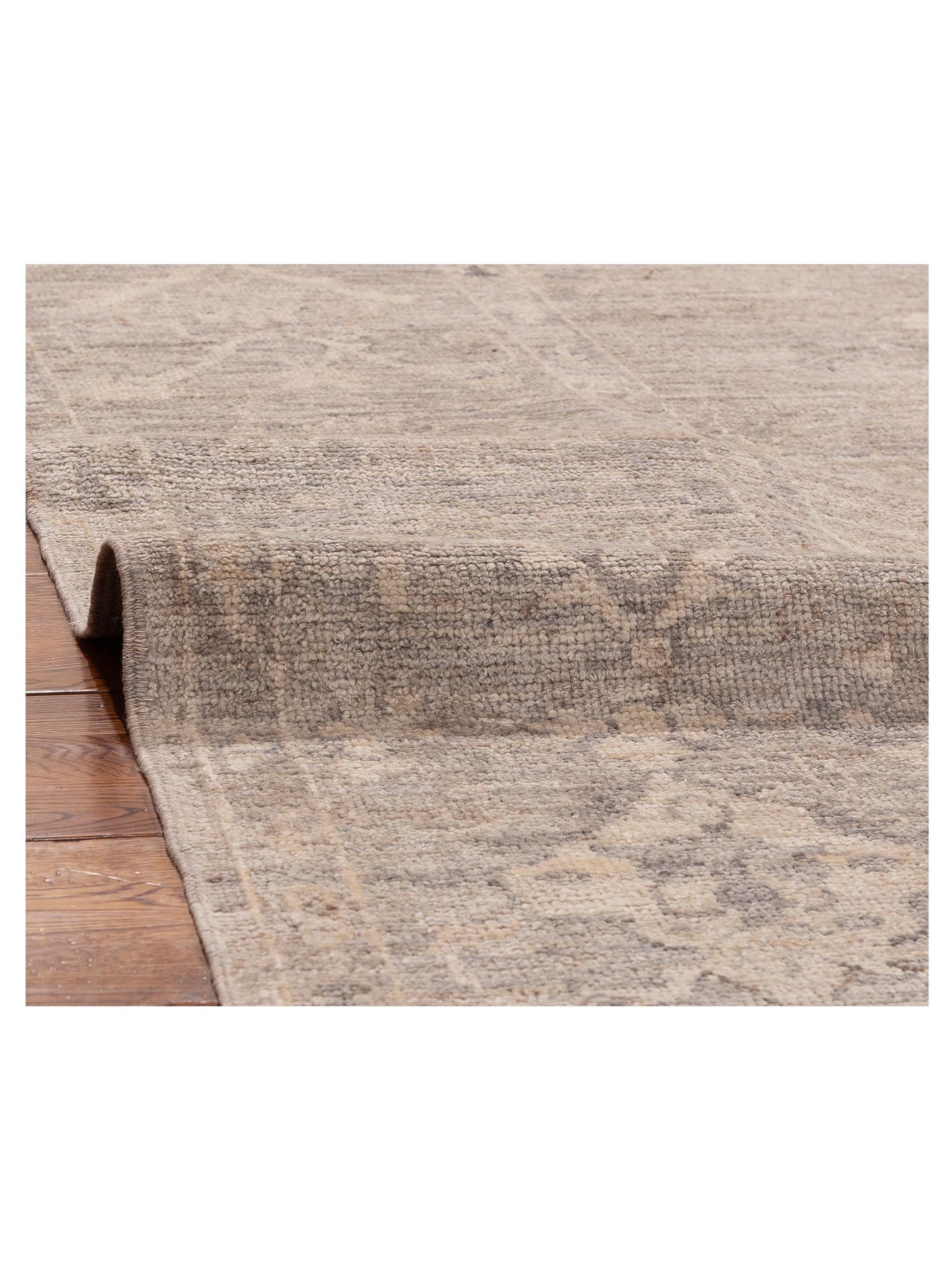 Angora Oushak 156076 Gray Gray 10x13.6 Hand Knotted Rug