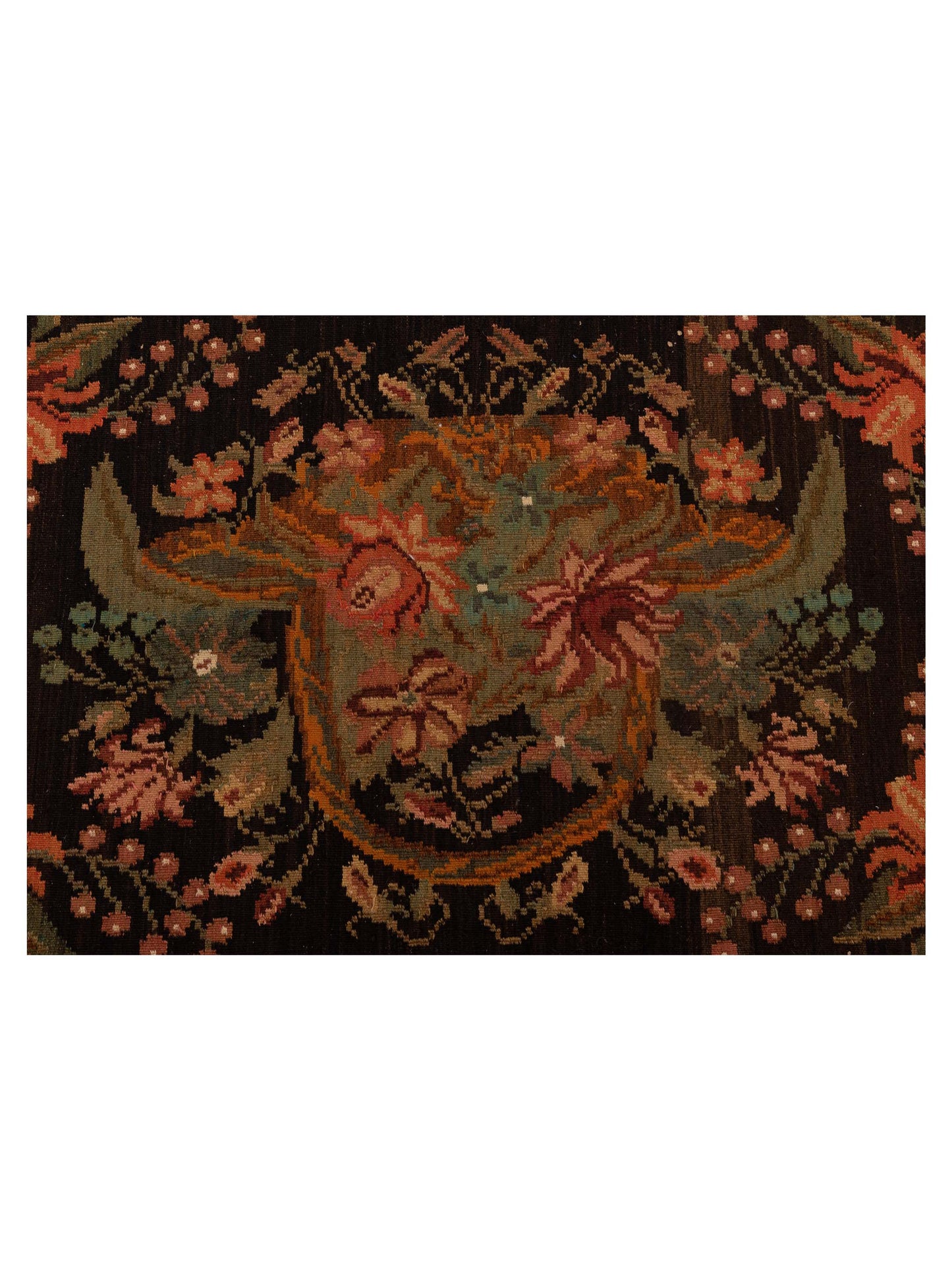 Old Basserabian Kilim 80430 Black 5x7.7 Hand Woven Rug