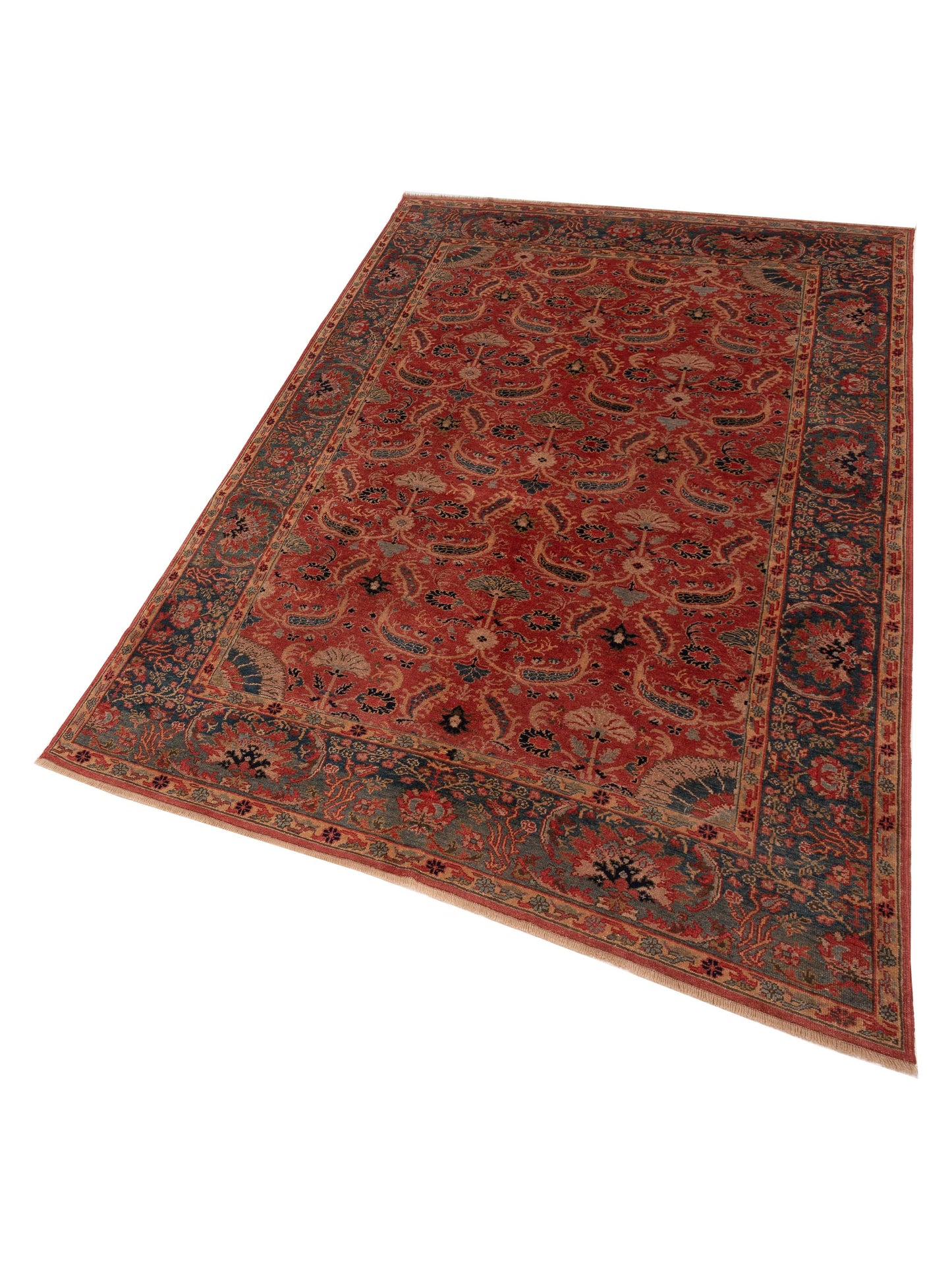 Antique Loom 120637 Rust Blue 6.9x10.4 Hand Knotted Rug