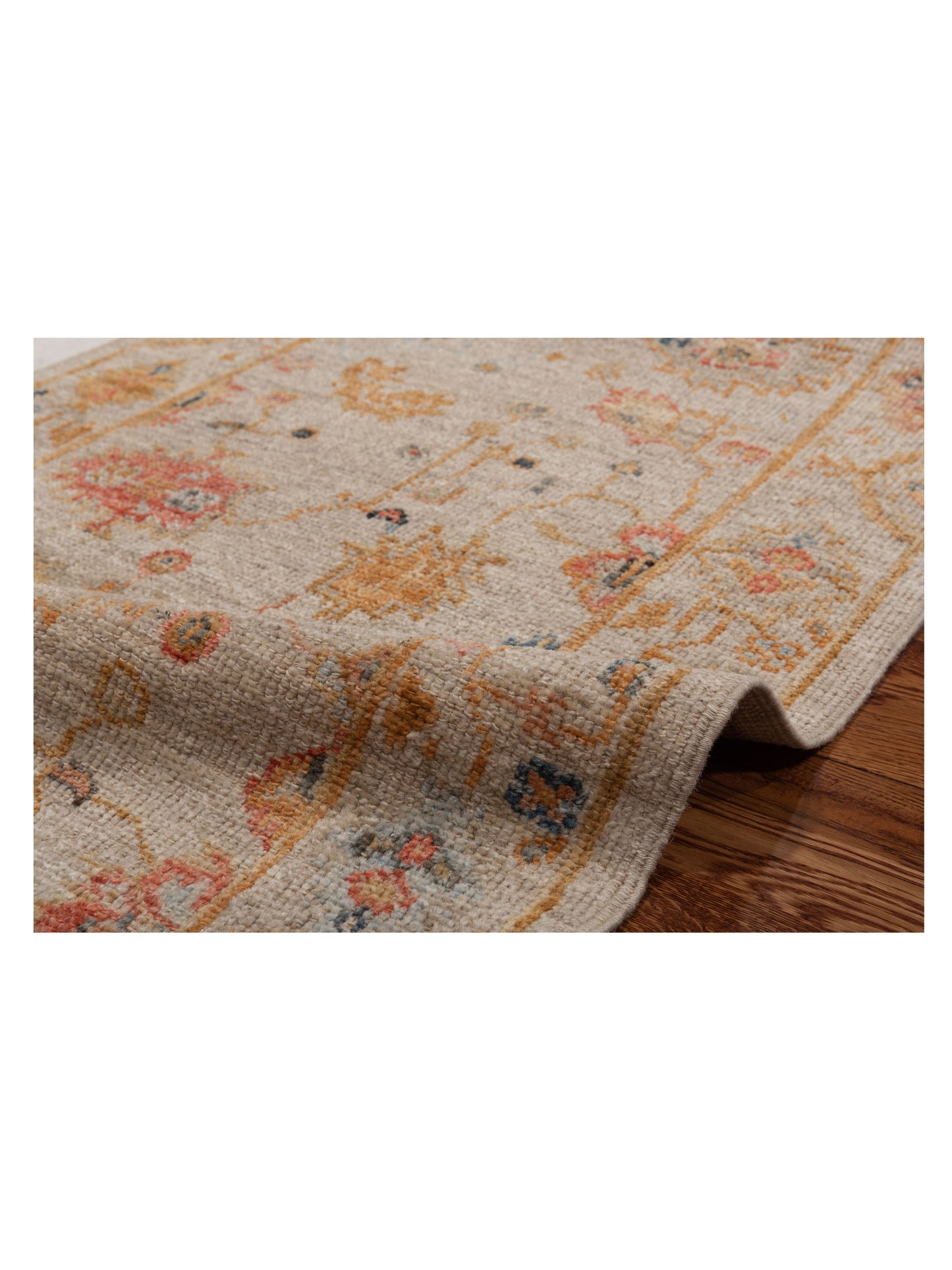 Angora Oushak 146499 Ivory Ivory 2.7x13.6 Hand Knotted Rug