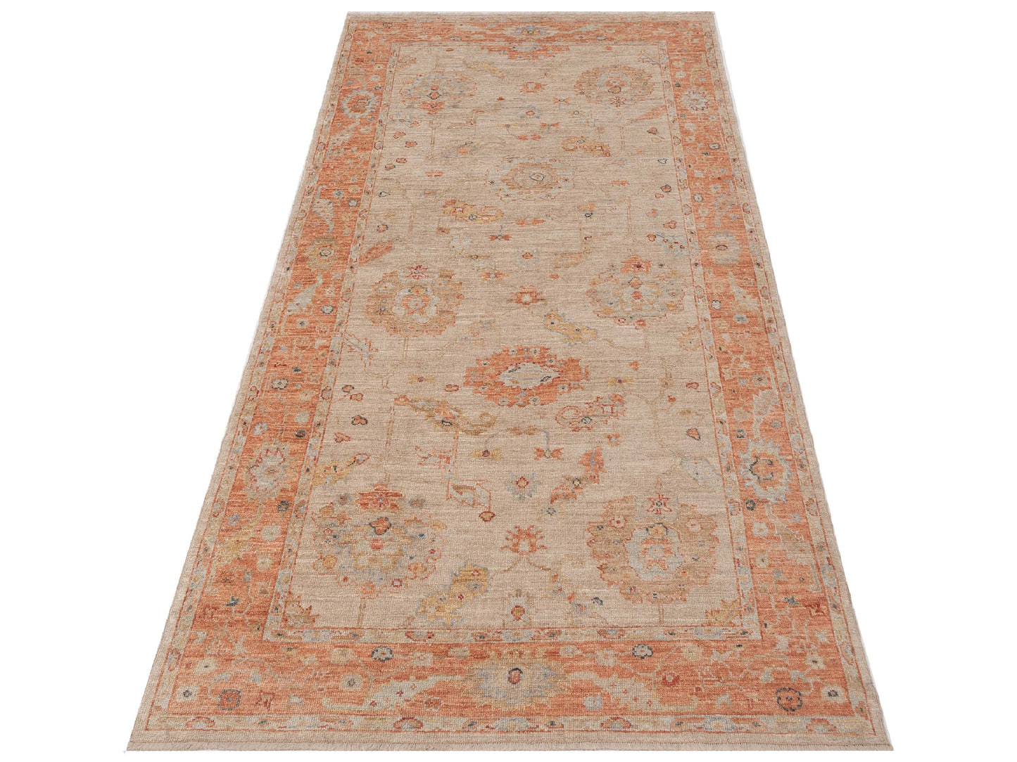 Angora Oushak 149442 Beige Rust 6x11.7 Hand Knotted Rug