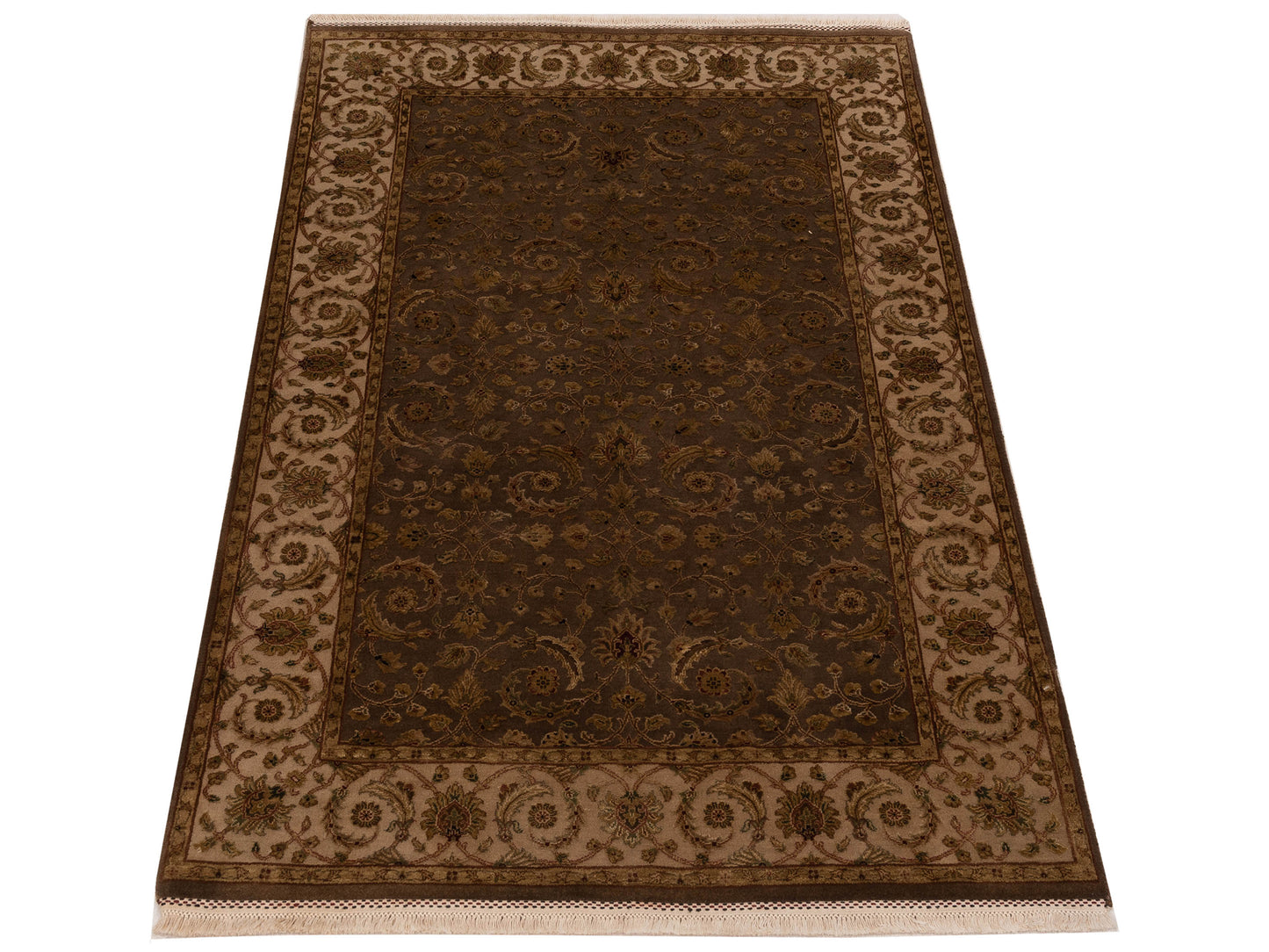 Imperial Silk 121036 Brown Beige 4.1x6.2 Hand Knotted Rug