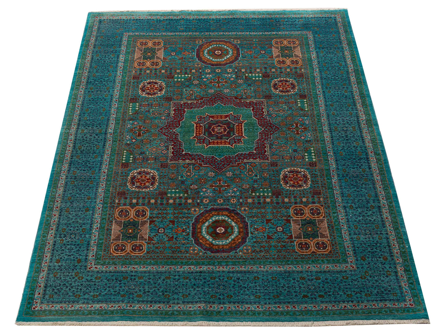 Artisan Mamluk 154725 Blue Blue 5.10x8.5 Hand Knotted Rug