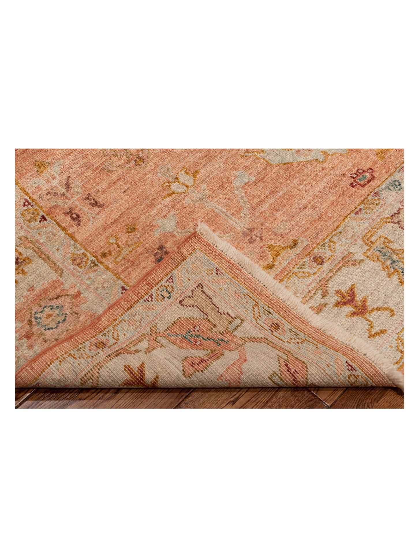 Angora Oushak 148226 Pink Ivory 6.2x13.6 Hand Knotted Rug