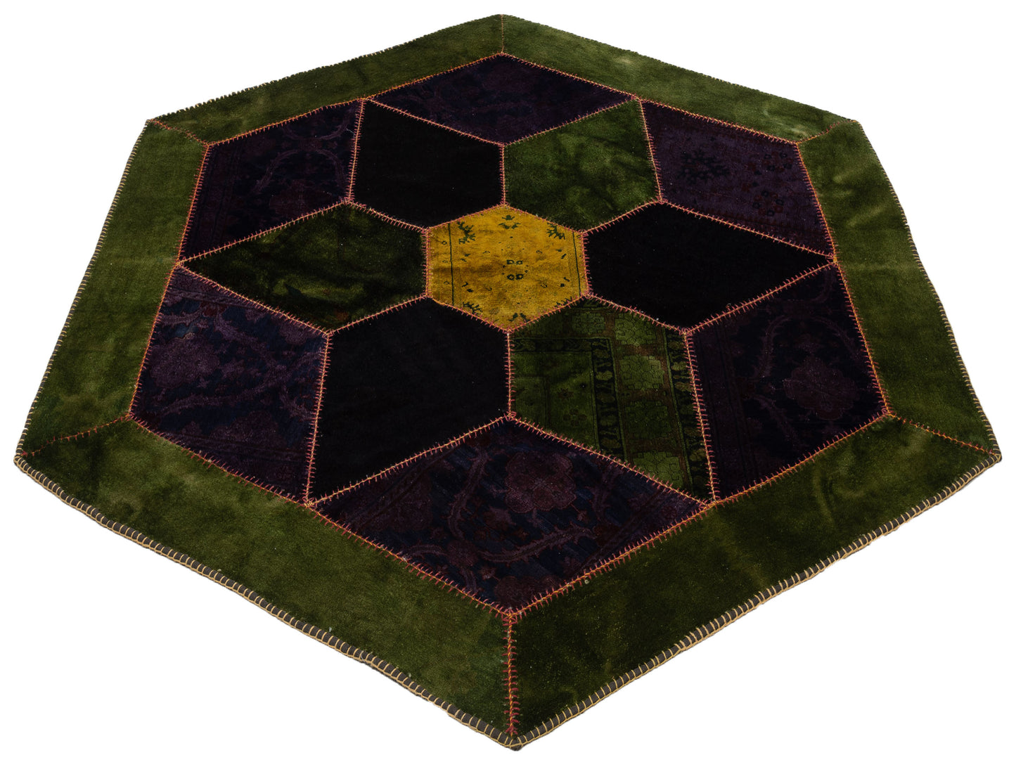 Turkish Vestige Patchwork 110264 Multi 9.6x9.7 Hand Knotted Rug
