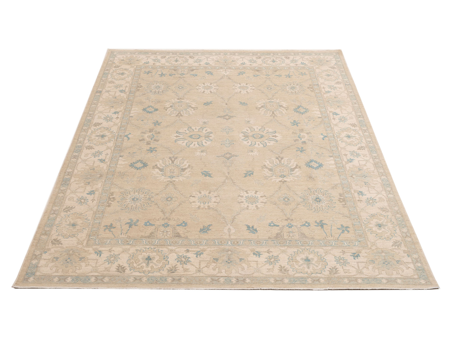 Laila 153947 Beige Ivory 8.3x10 Hand Knotted Rug