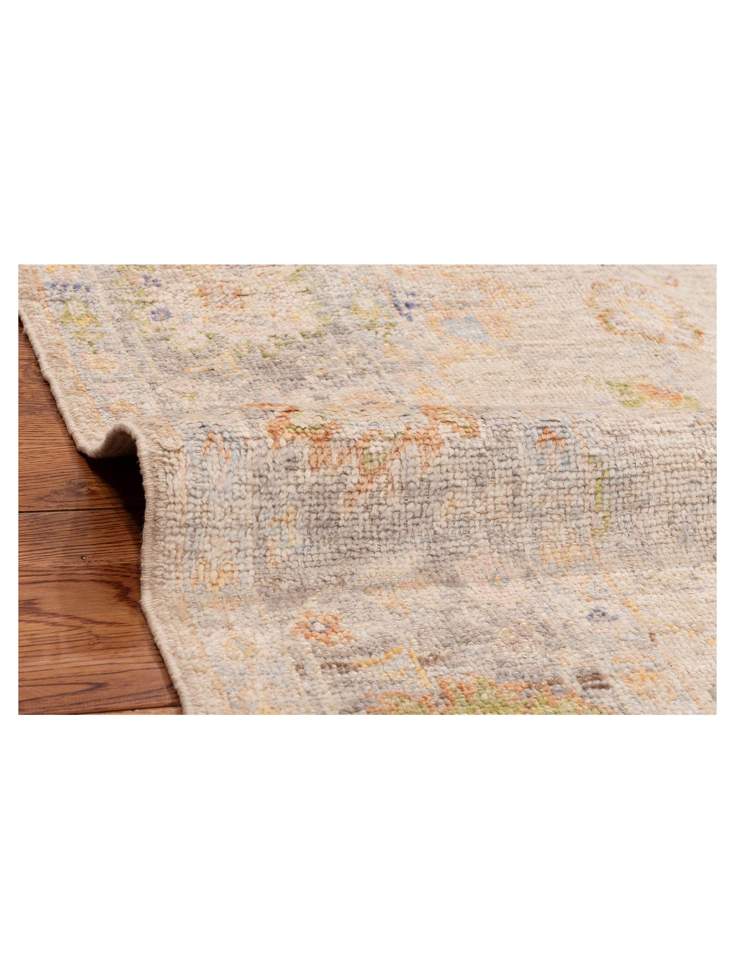 Angora Oushak 153539 Ivory Charcoal 6.1x8.6 Hand Knotted Rug