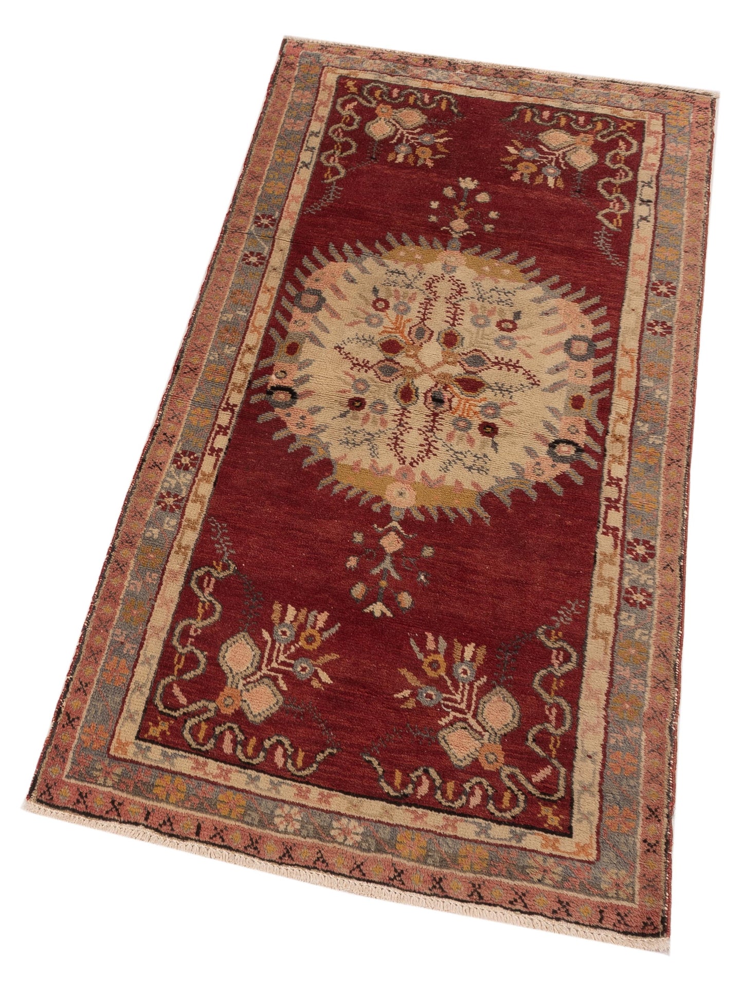 Old Anatolian 148500 Red Gray 3.1x6.2 Hand Knotted Rug