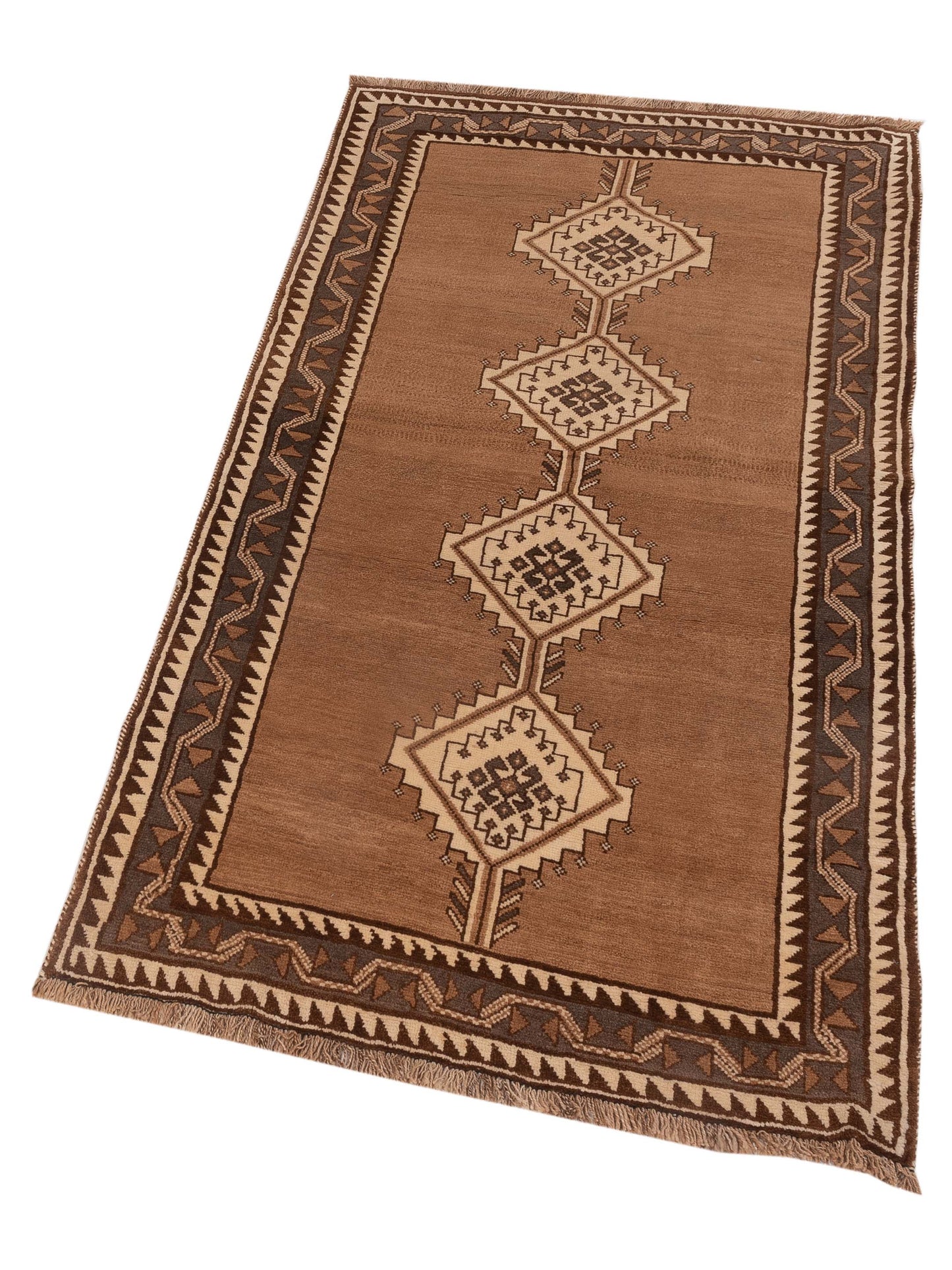 Old Anatolian 91573 Brown Brown 3.10x7.3 Hand Knotted Rug